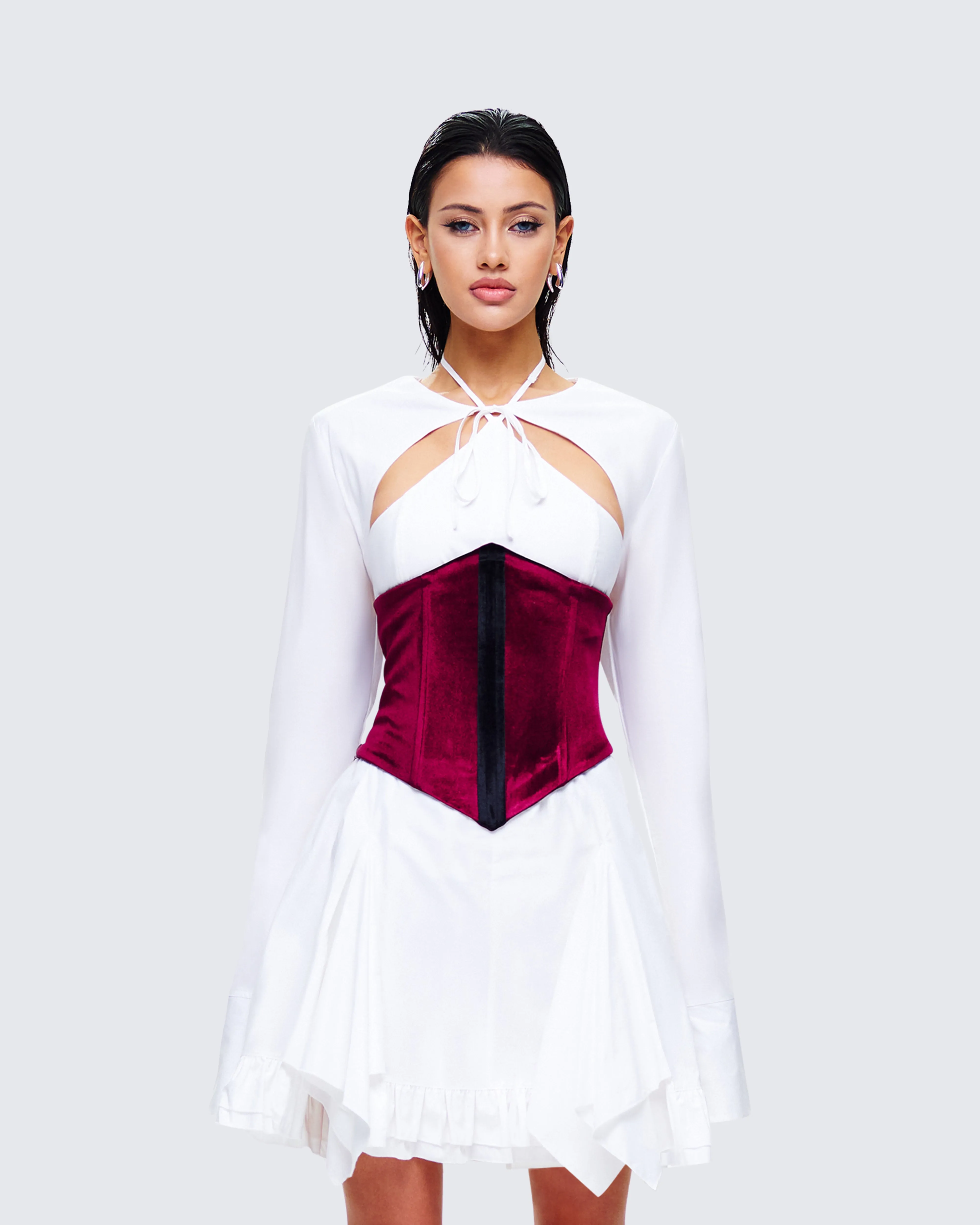 Moira Burgundy Velvet Corset Top sold by Finesse product image thumbnail 4