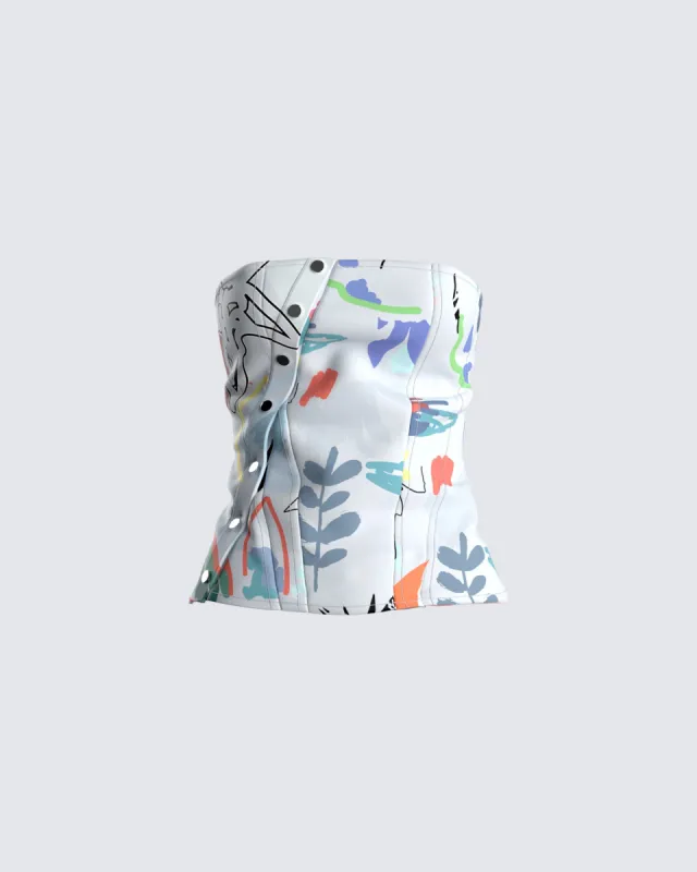 Dominic Doodle Print Top sold by Finesse