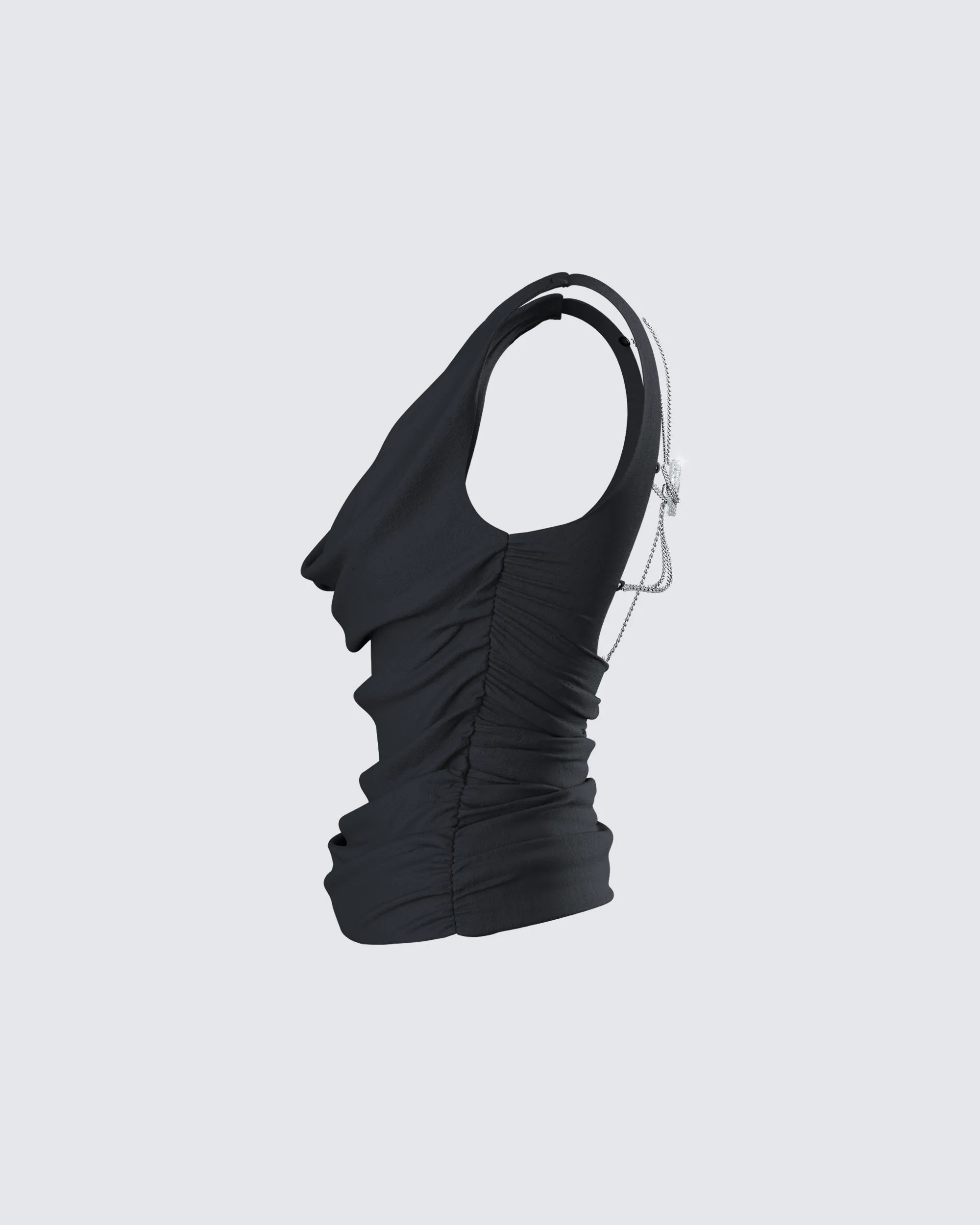Mavi Black Chain Trim Cowl Top sold by Finesse product image thumbnail 2