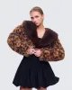 Kenza Brown Faux Leopard Fur Jacket sold by Finesse