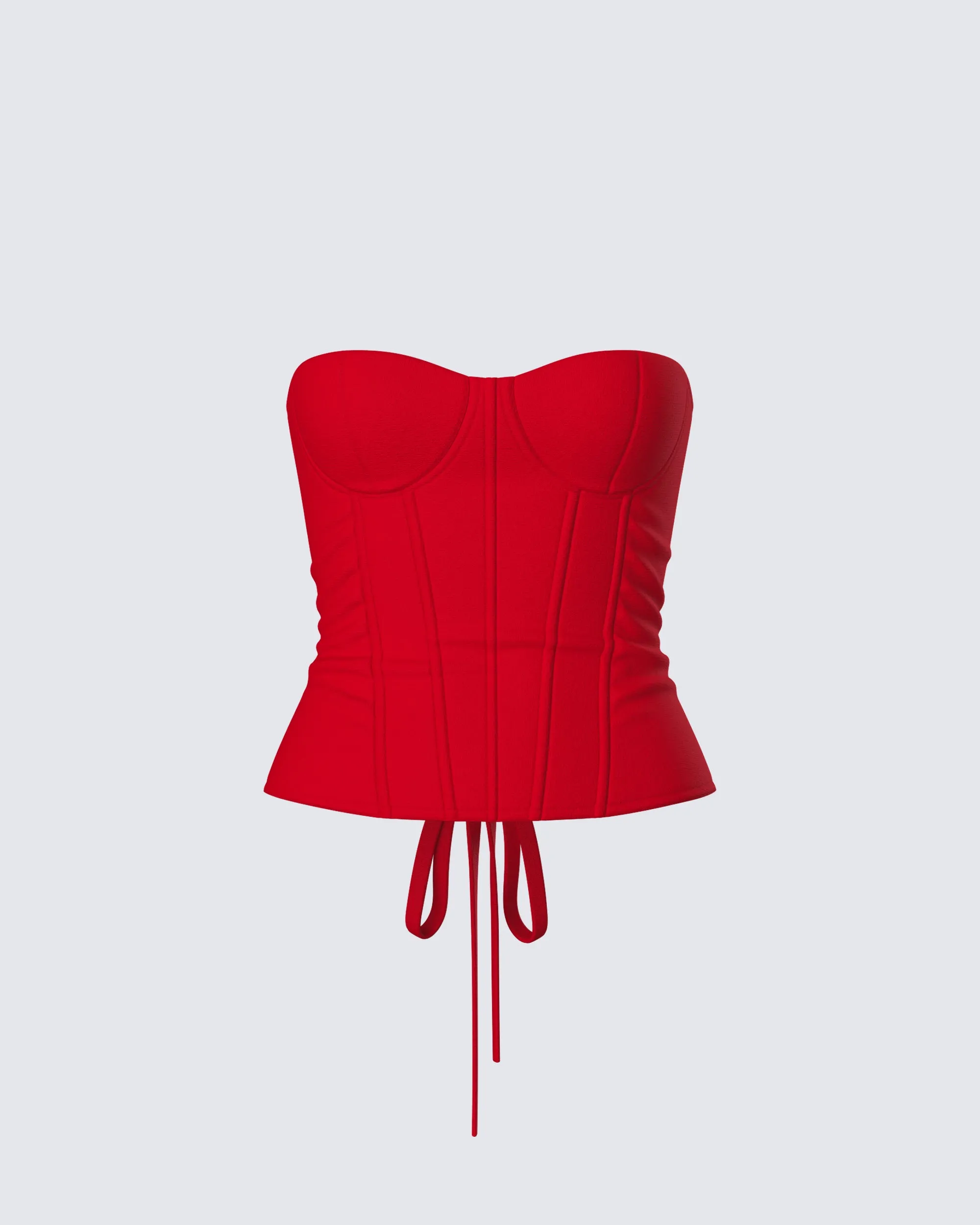 Tayah Red Mesh Corset Top sold by Finesse