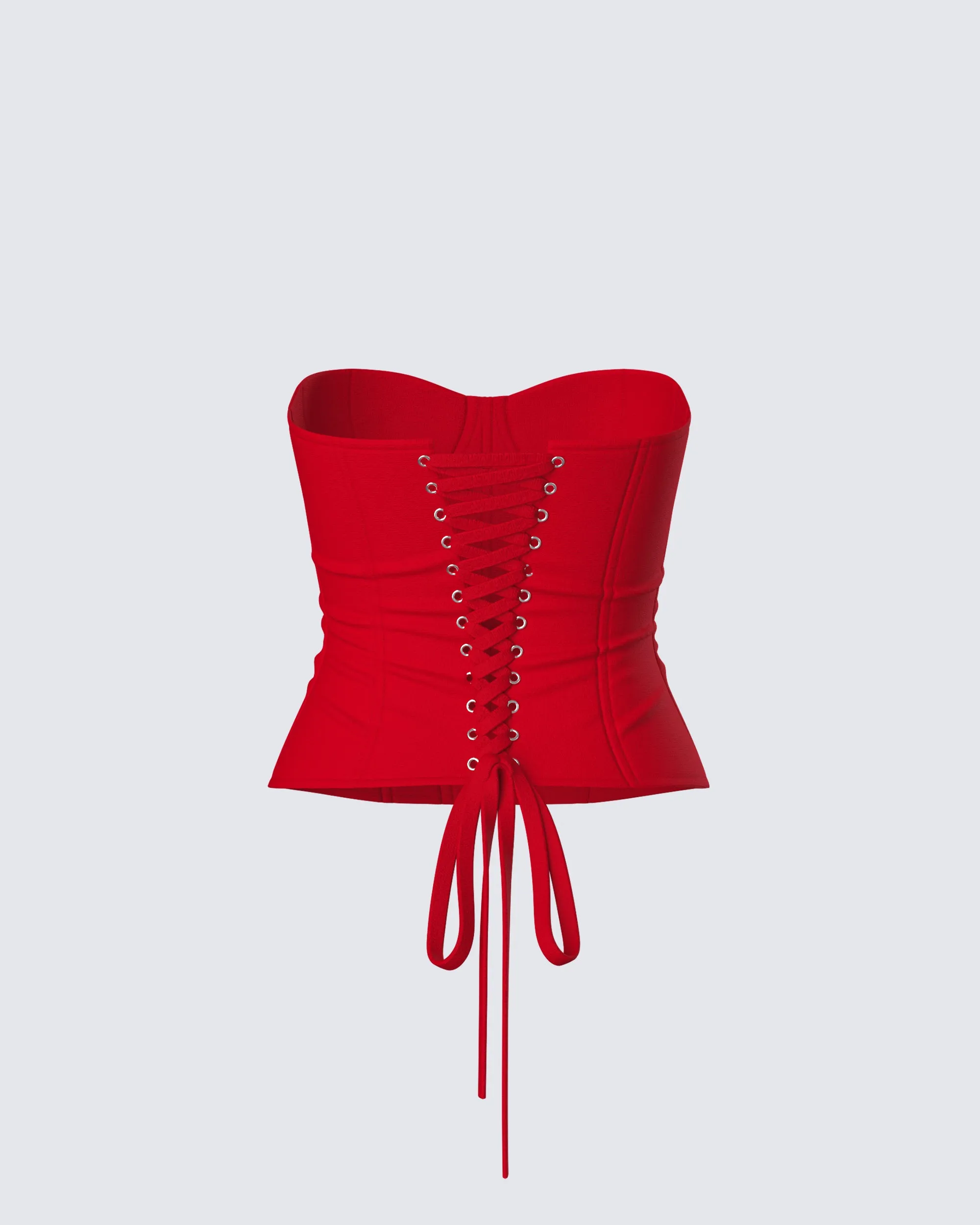 Tayah Red Mesh Corset Top sold by Finesse product image thumbnail 3