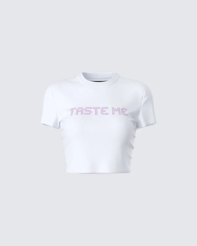 Maribel White Graphic Top sold by Finesse