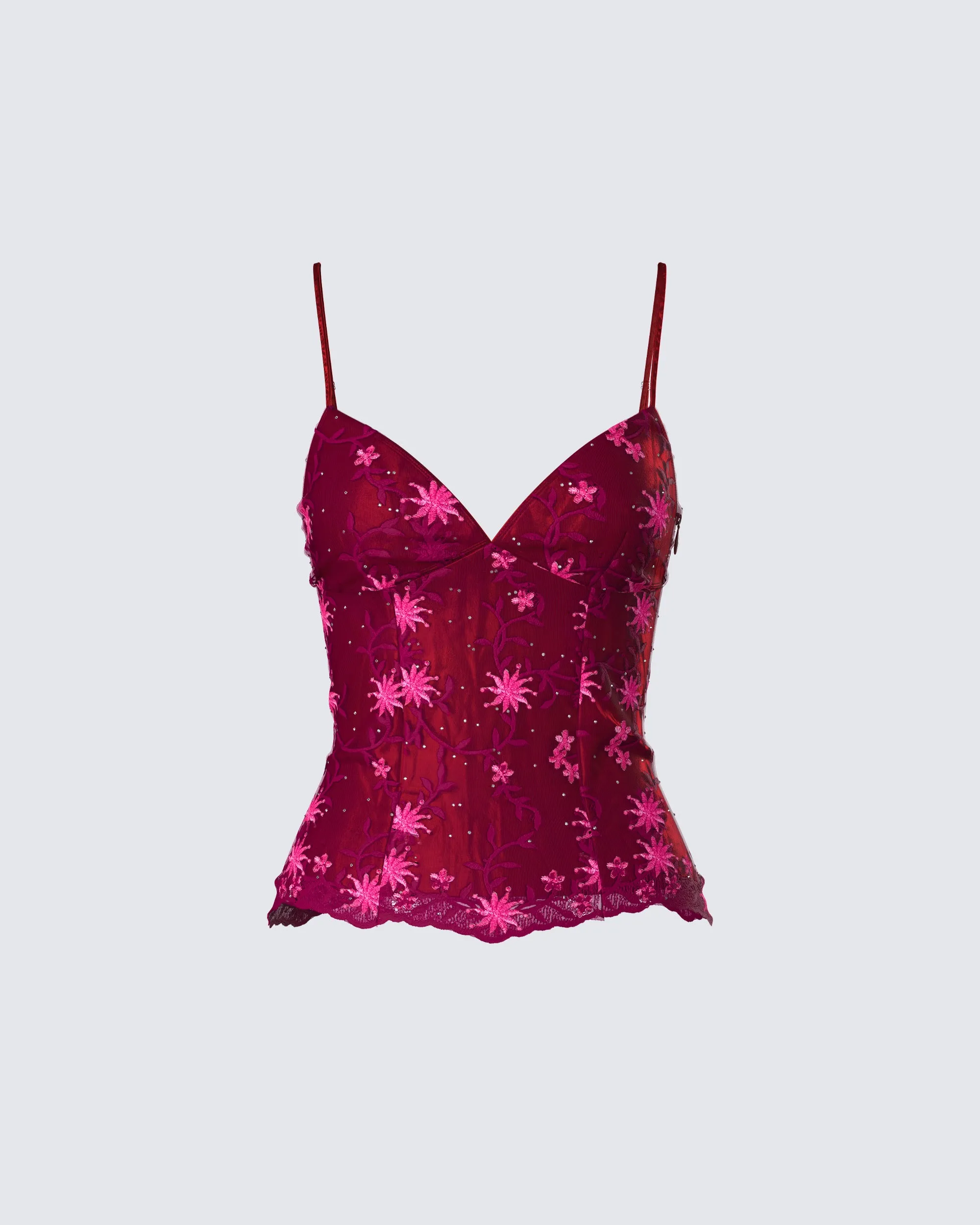 Macy Pink Lace Cami Top sold by Finesse