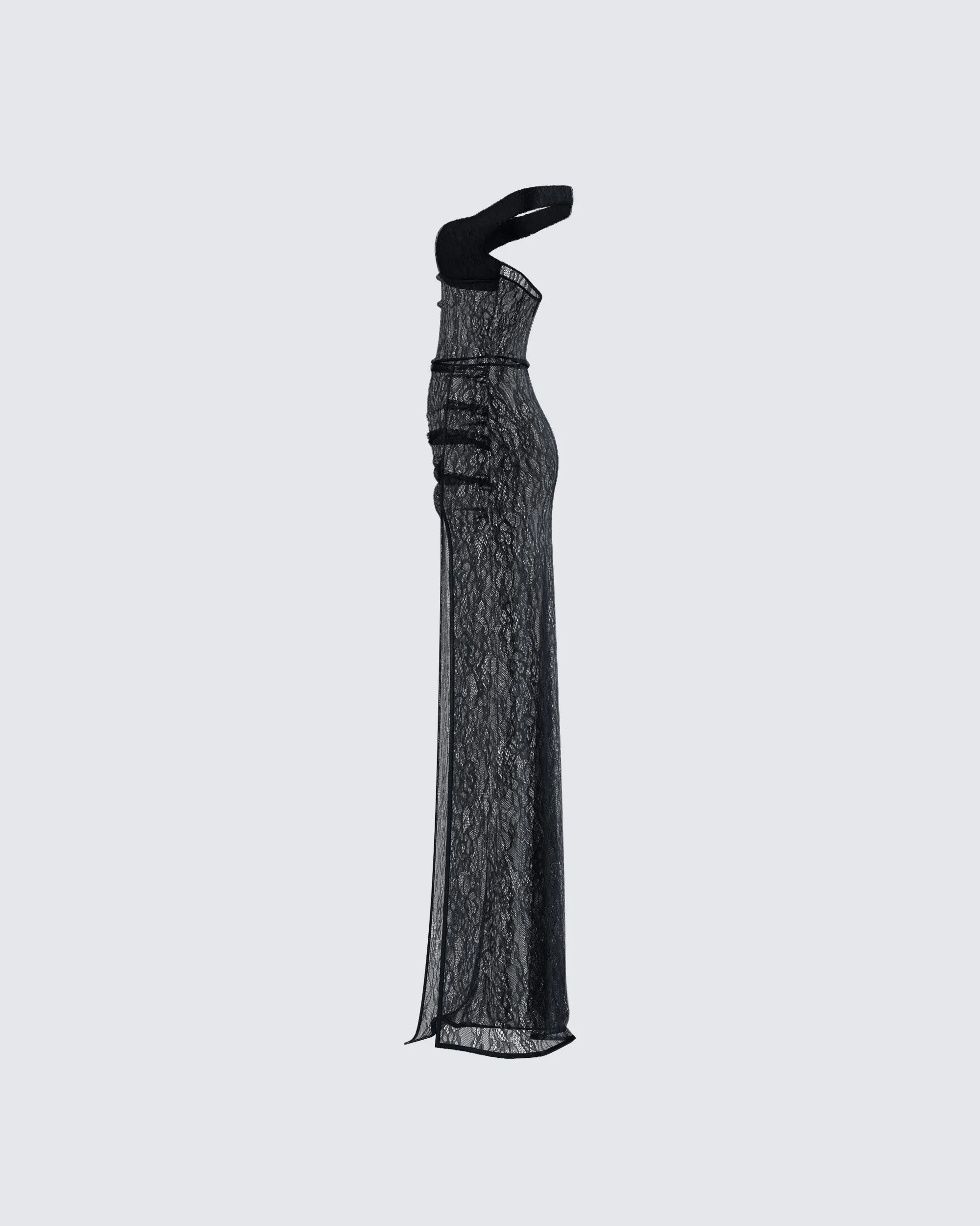 Ludovica Black Lace Bardot Maxi Dress sold by Finesse product image thumbnail 2
