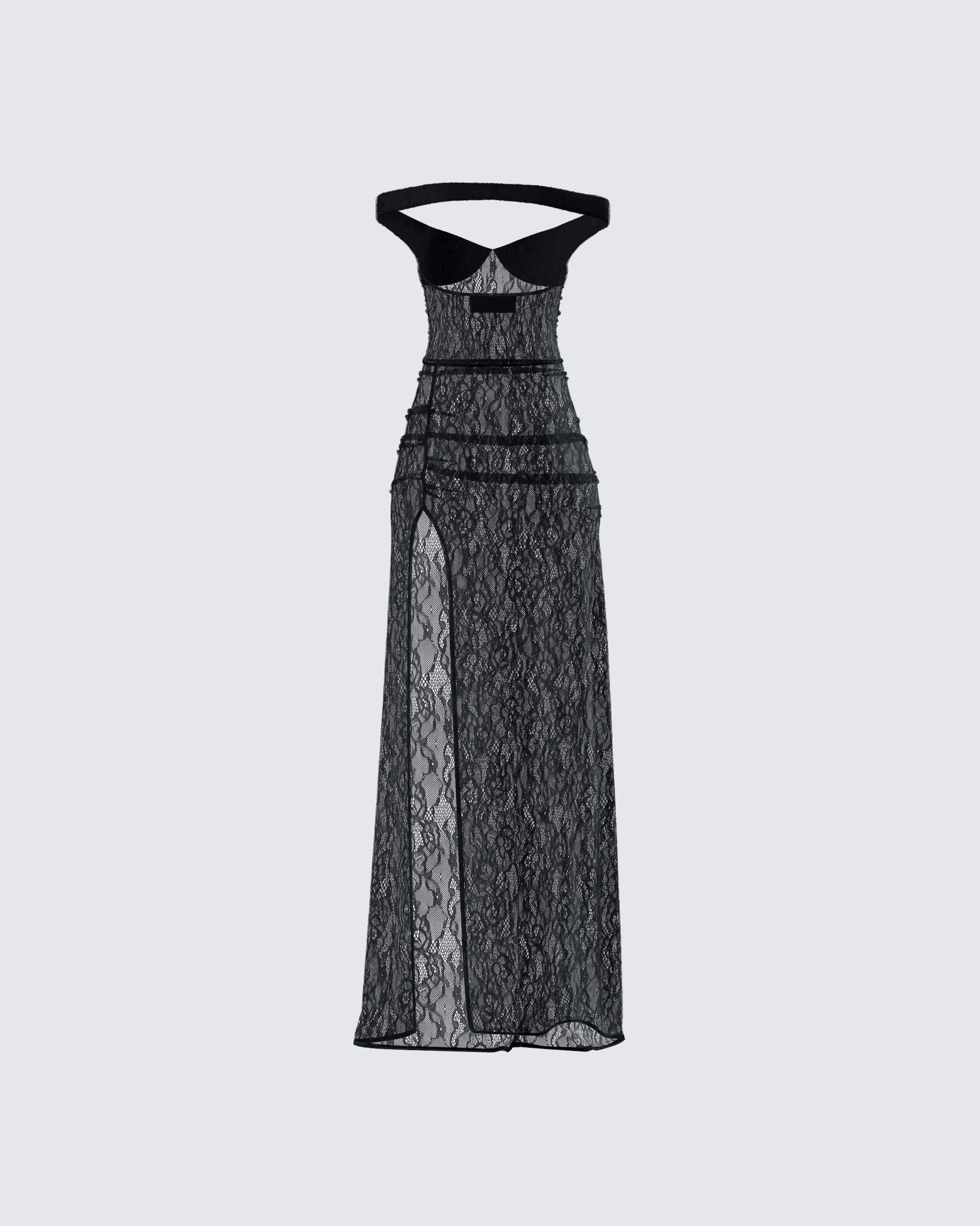 Ludovica Black Lace Bardot Maxi Dress sold by Finesse product image thumbnail 3