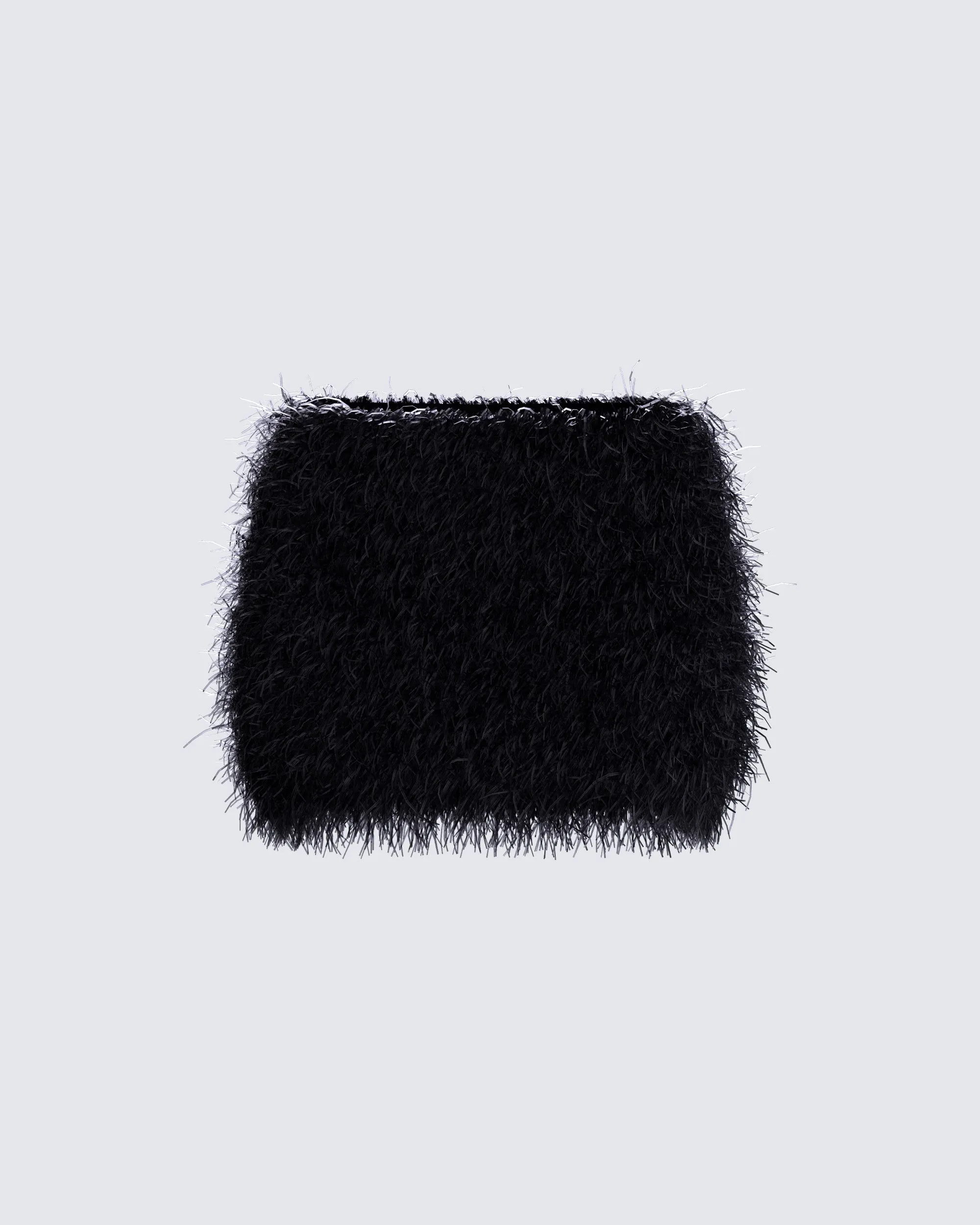 Fara Black Faux Fur Micro Mini Skirt sold by Finesse