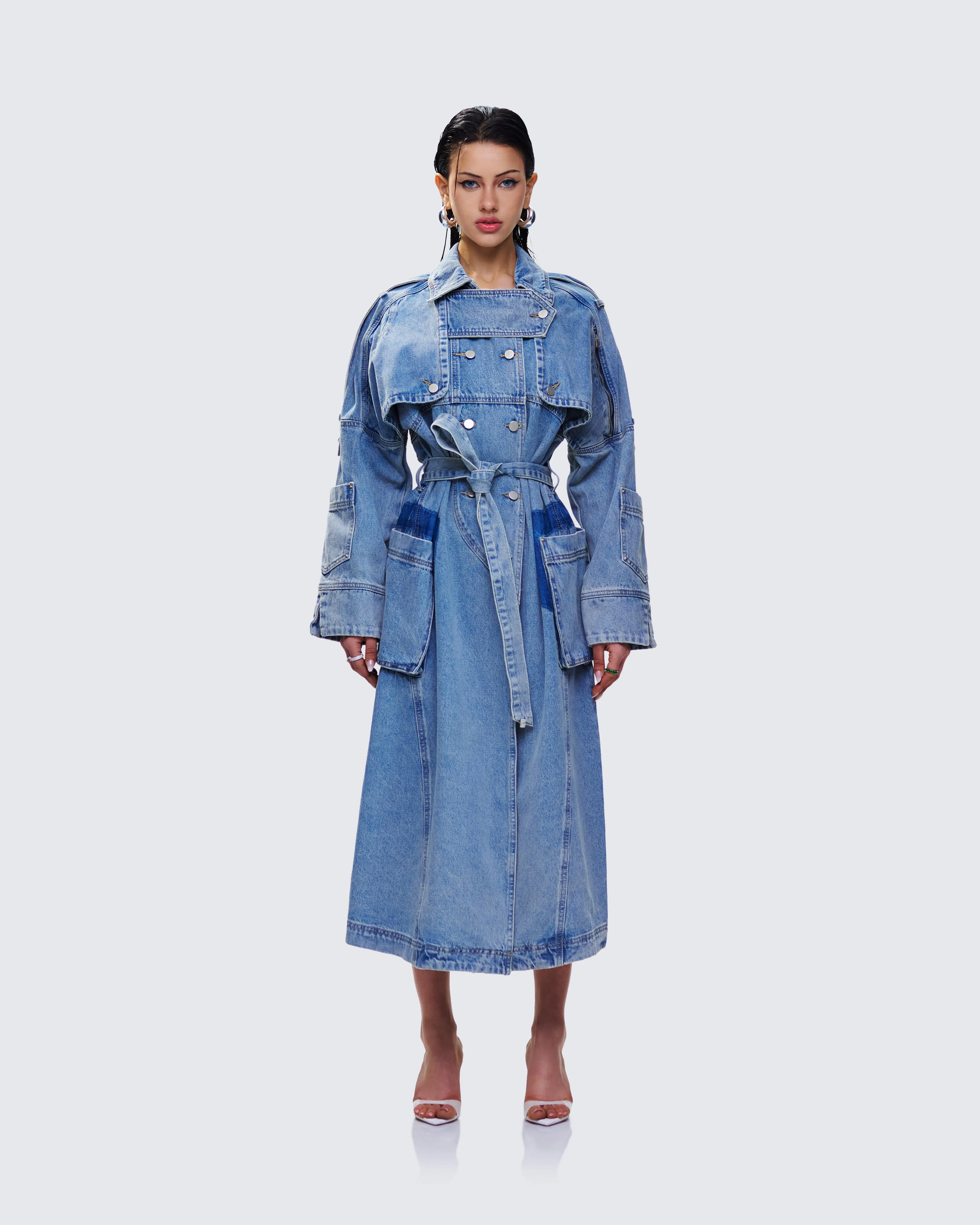 Hestia Denim Trench Coat sold by Finesse product image thumbnail 2