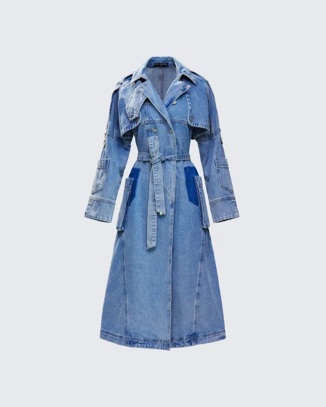 Hestia Denim Trench Coat sold by Finesse