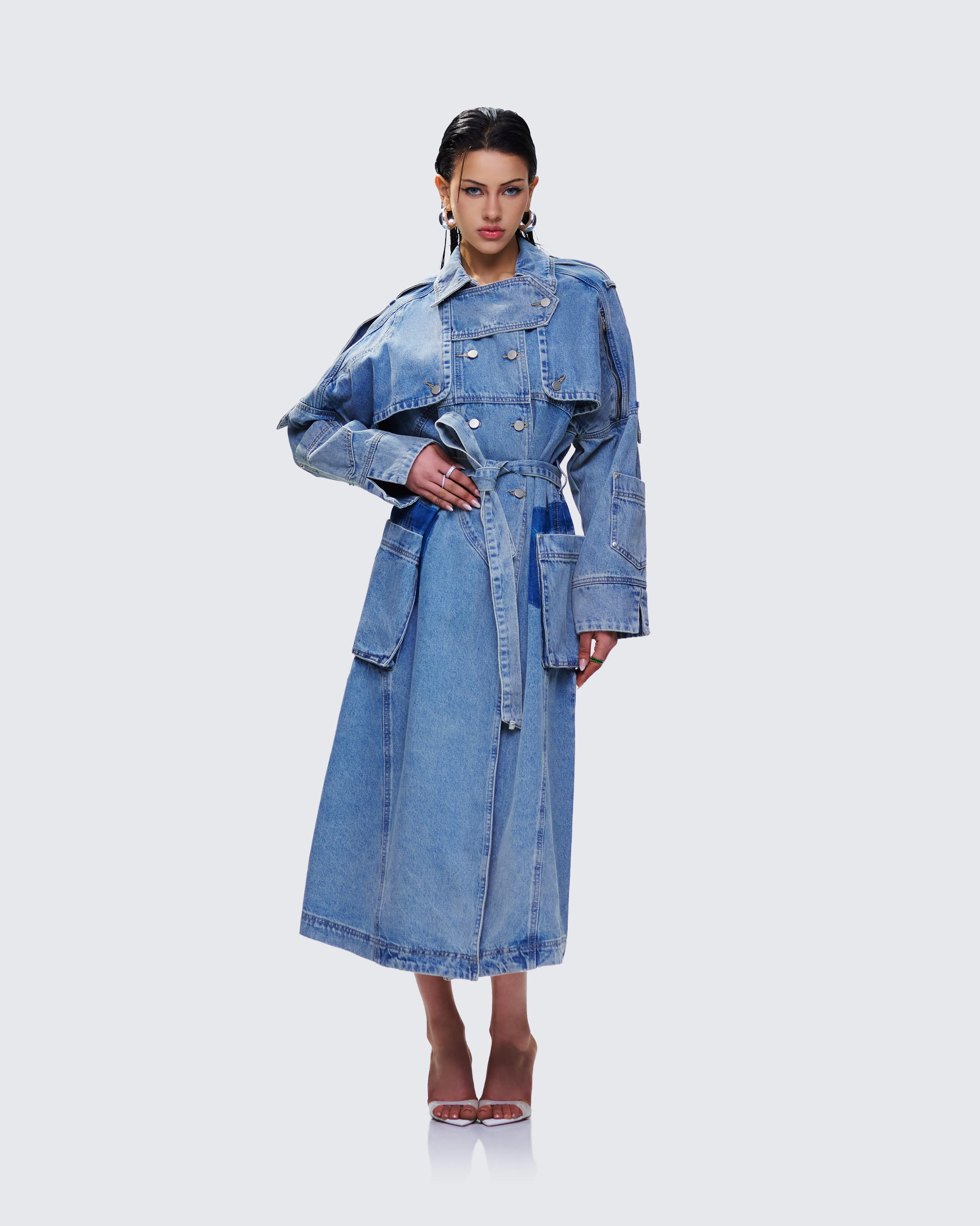 Hestia Denim Trench Coat sold by Finesse product image thumbnail 4