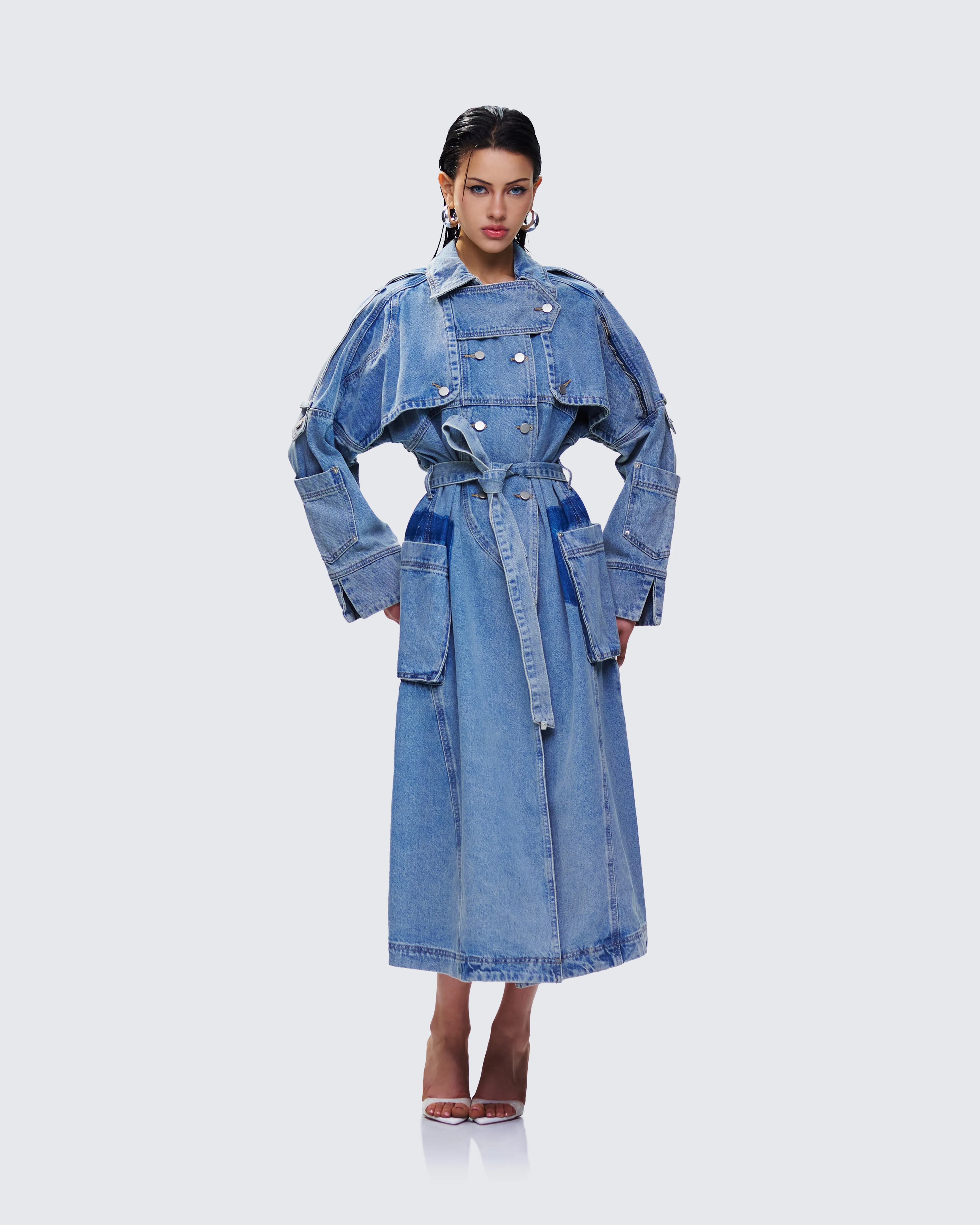 Hestia Denim Trench Coat sold by Finesse product image thumbnail 3
