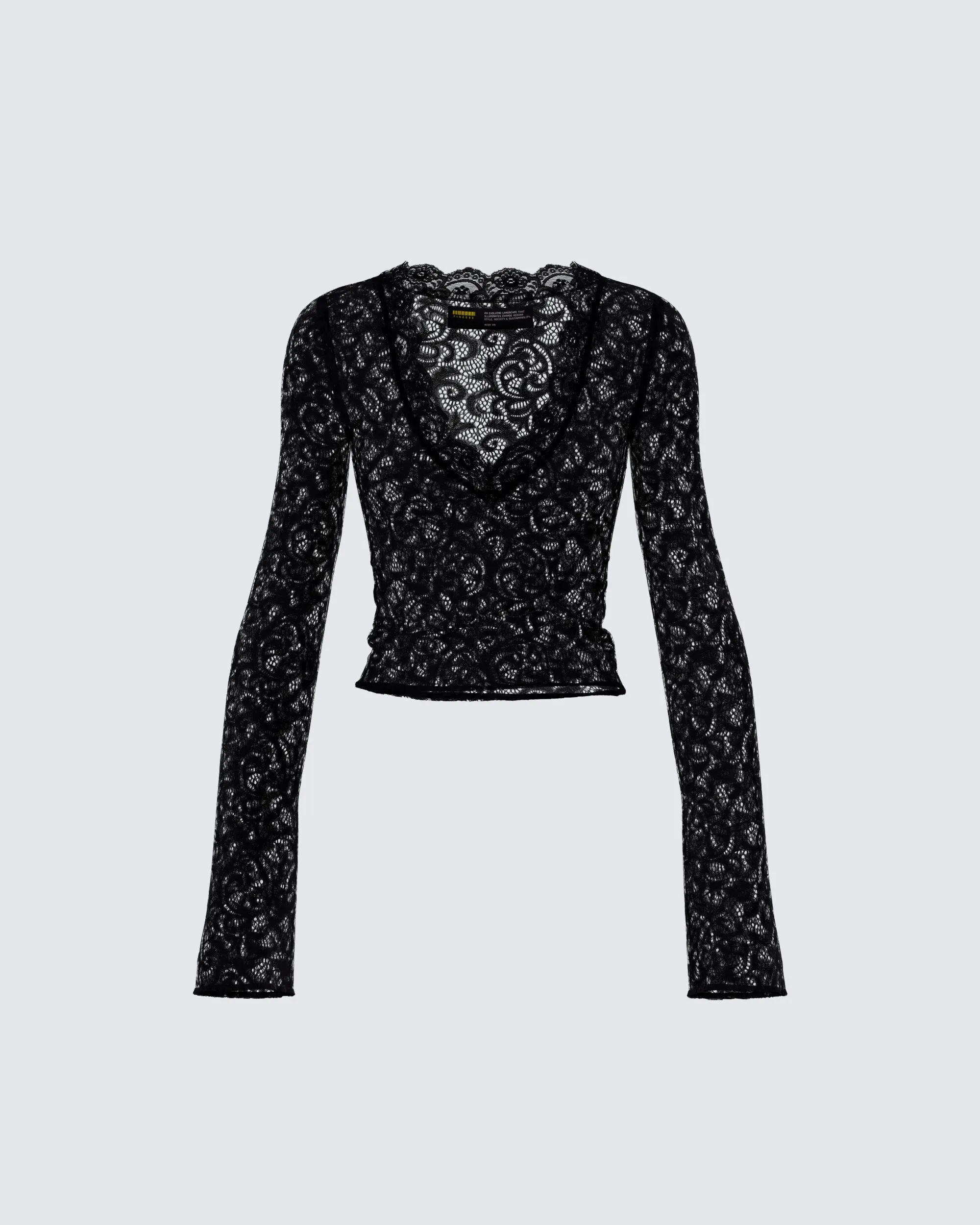 Suki Black Lace Long Sleeve Top sold by Finesse