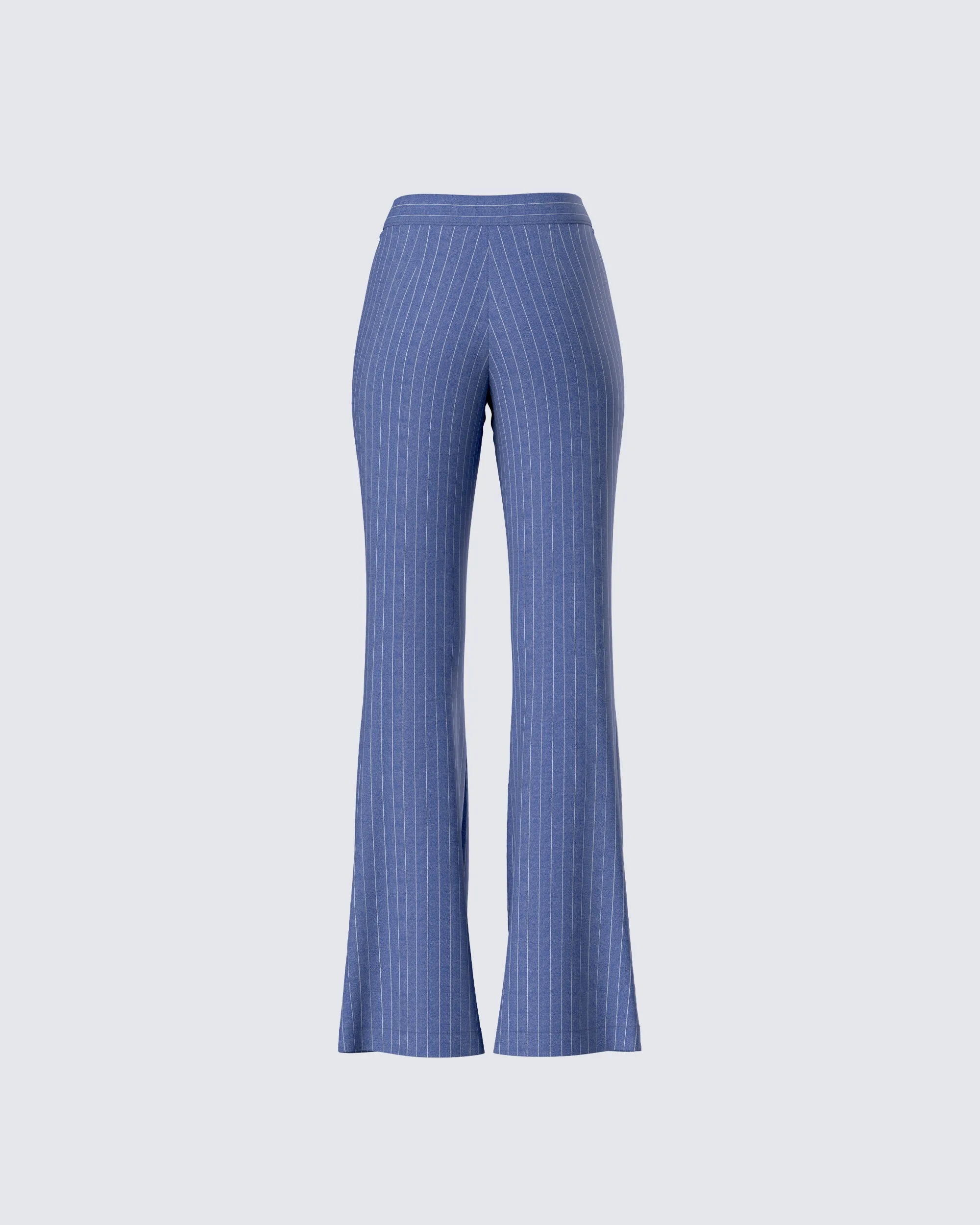 Ziva Grey Pinstripe Mid Rise Pants sold by Finesse product image thumbnail 3