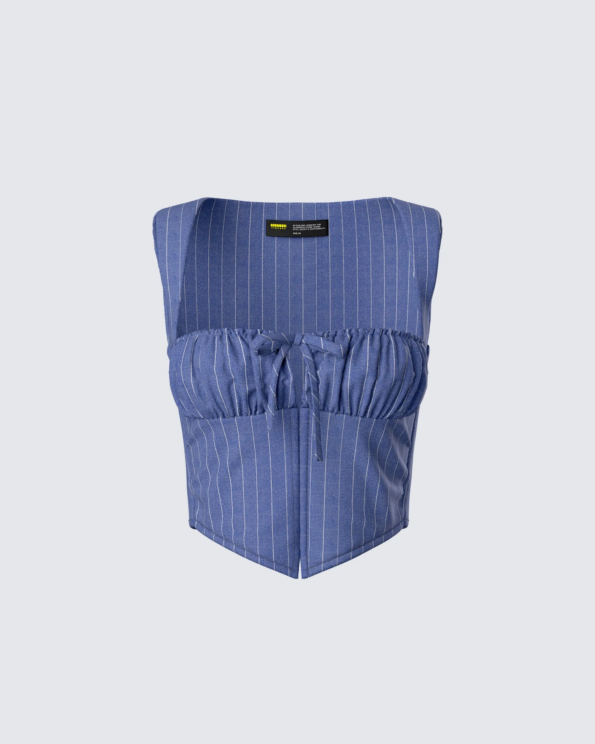 Ziva Grey Pinstripe Top sold by Finesse