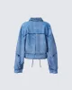 Yui Blue Denim Oversized Cropped Jacket sold by Finesse
