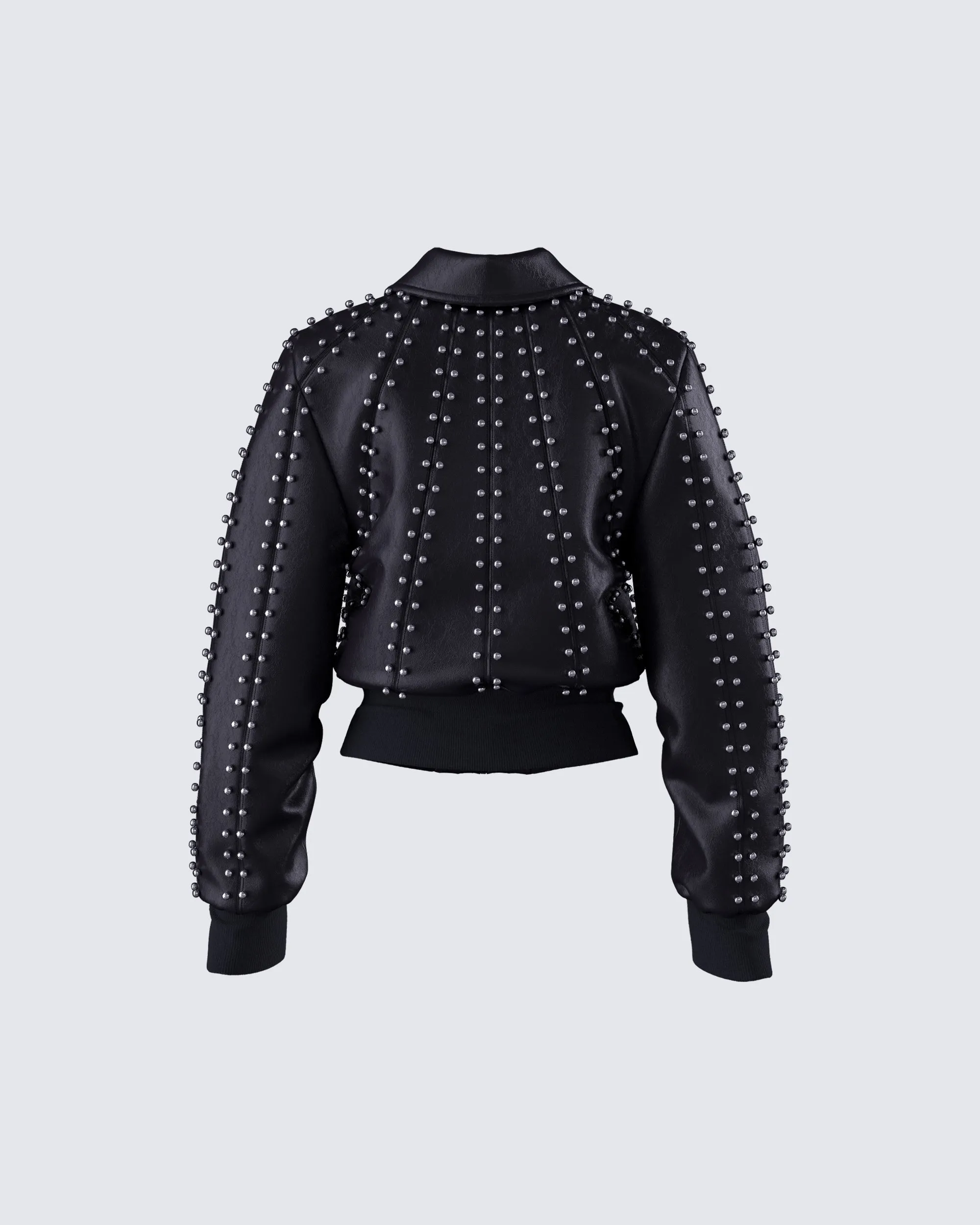 Eleri Black Vegan Leather Studded Jacket sold by Finesse product image thumbnail 3