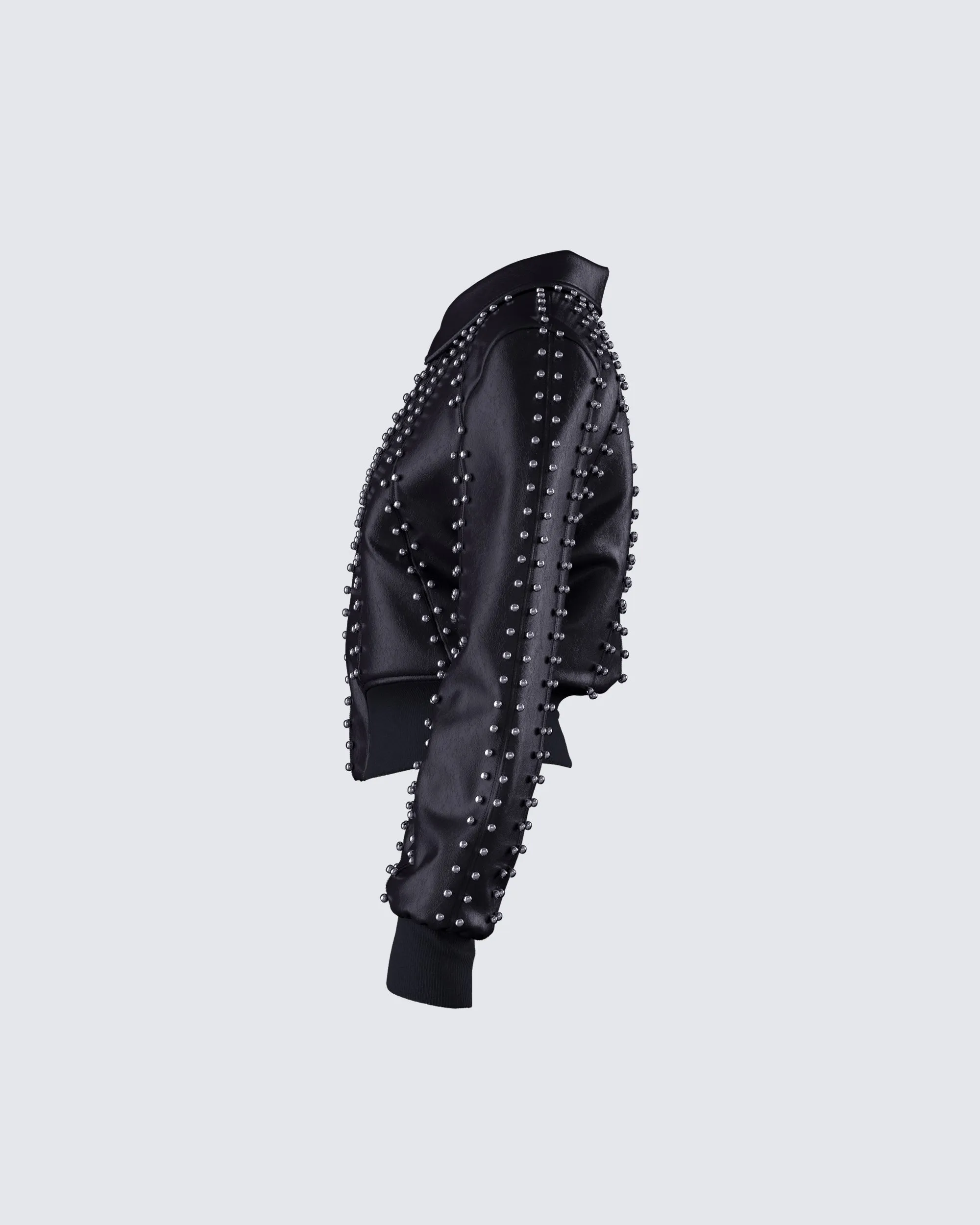 Eleri Black Vegan Leather Studded Jacket sold by Finesse product image thumbnail 2