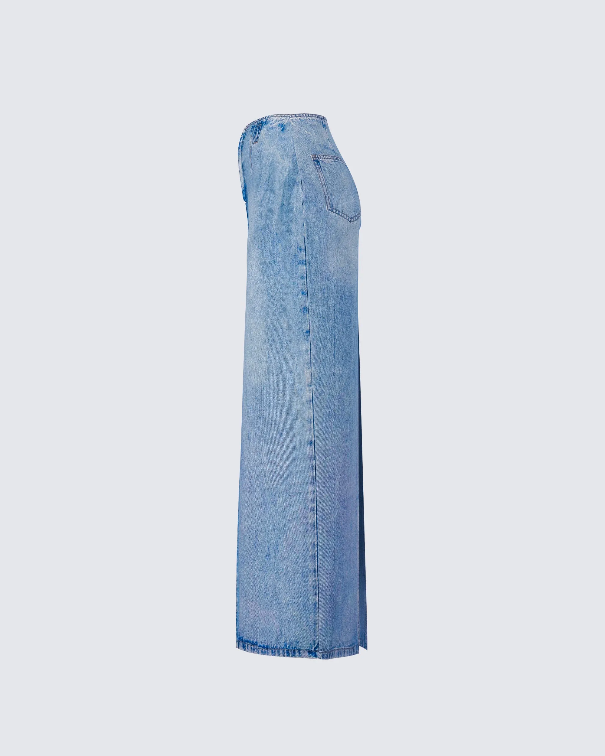 Lamia Denim Center Slit Maxi Skirt sold by Finesse product image thumbnail 2