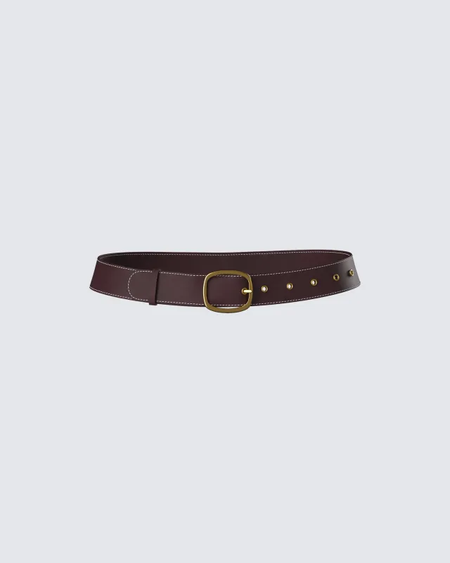 Nadi Brown Vegan Leather Belt sold by Finesse