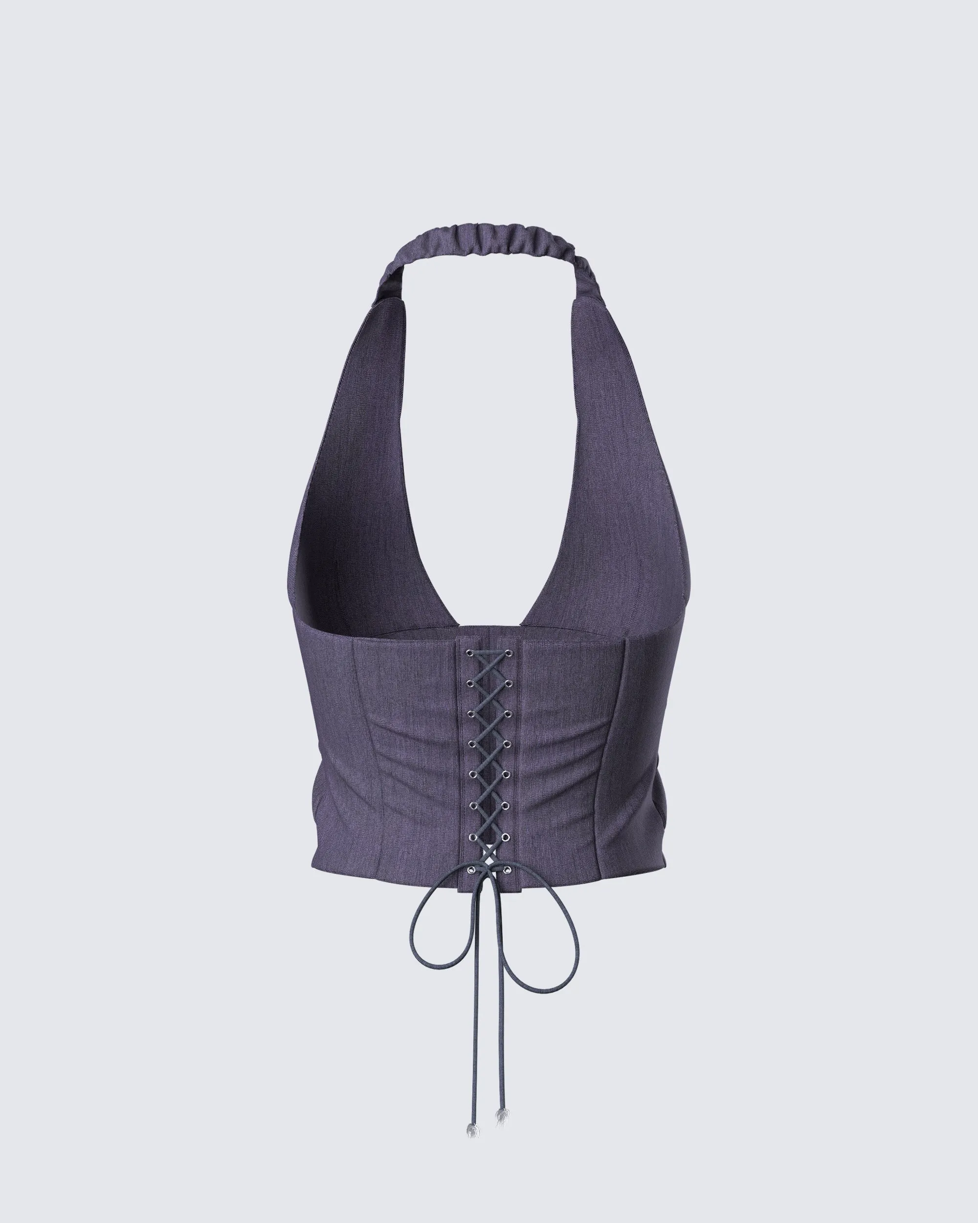 Tami Grey Suiting Halter Top sold by Finesse product image thumbnail 3
