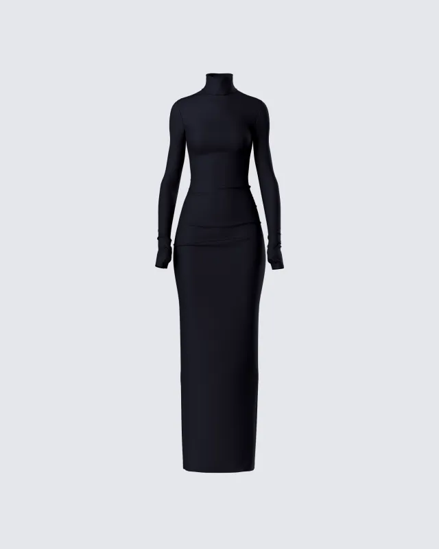 Haize Black Column Maxi Dress sold by Finesse
