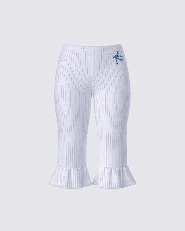 Salome White Stripe Capri Pant sold by Finesse