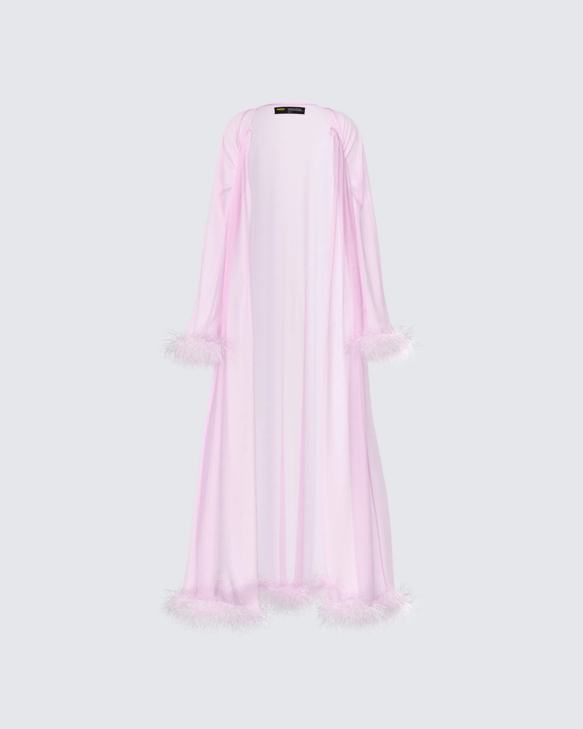 Maris Pink Feather Trim Robe sold by Finesse