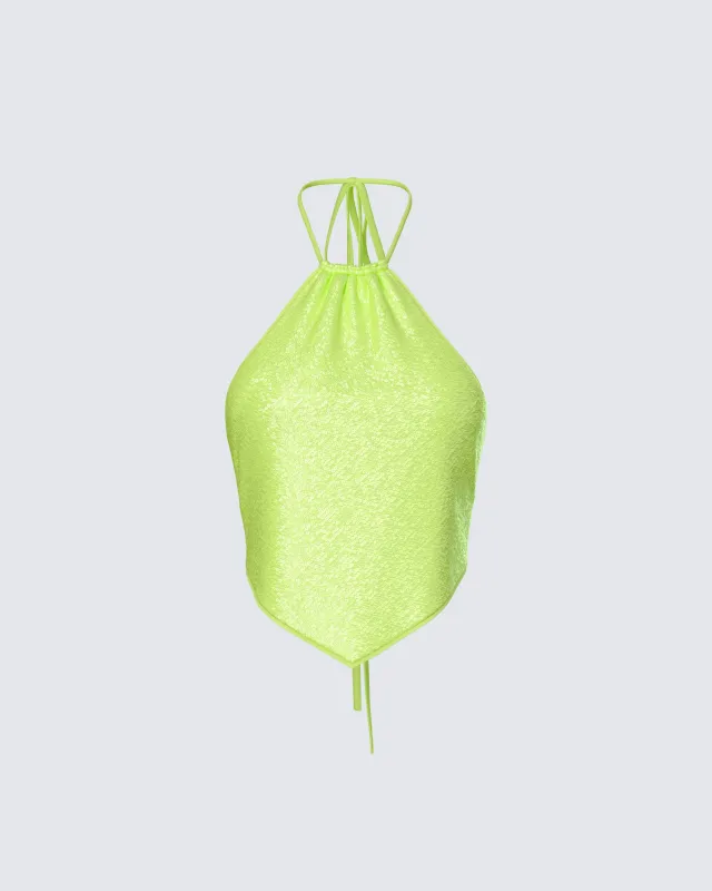 Courtney Yellow Sequin Top sold by Finesse