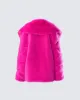 Rosamond Hot Pink Vegan Fur Jacket sold by Finesse