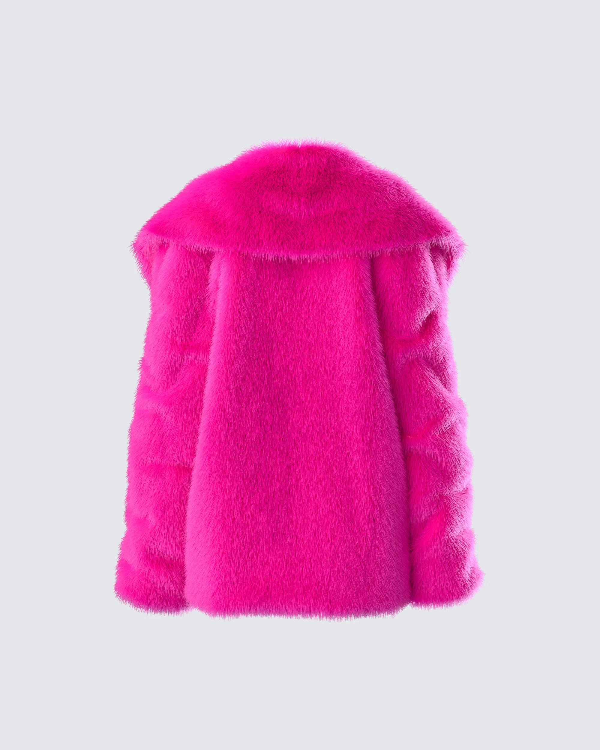 Rosamond Hot Pink Vegan Fur Jacket sold by Finesse product image thumbnail 3