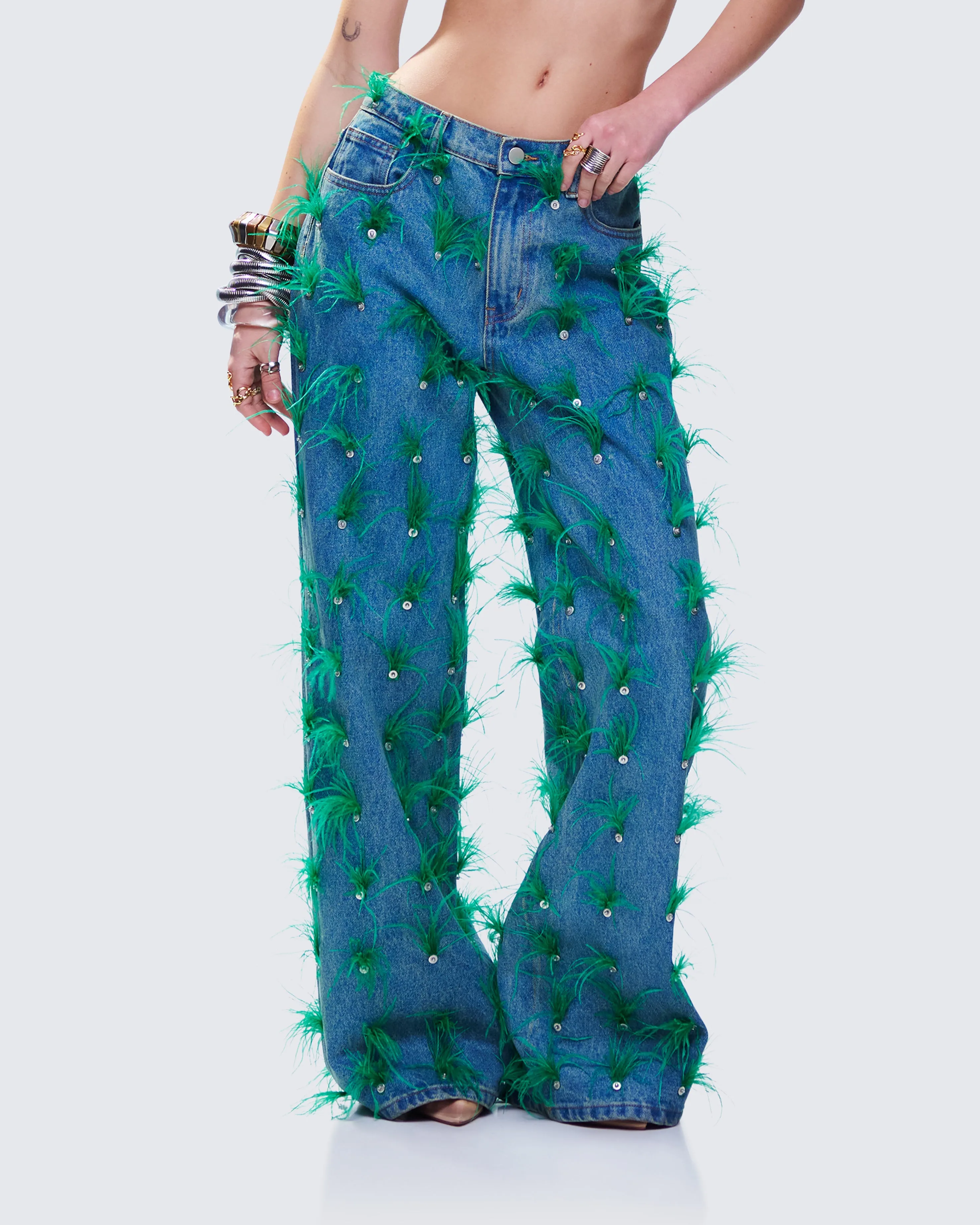Zia Blue Denim Feather Straight Leg Pant sold by Finesse product image thumbnail 5