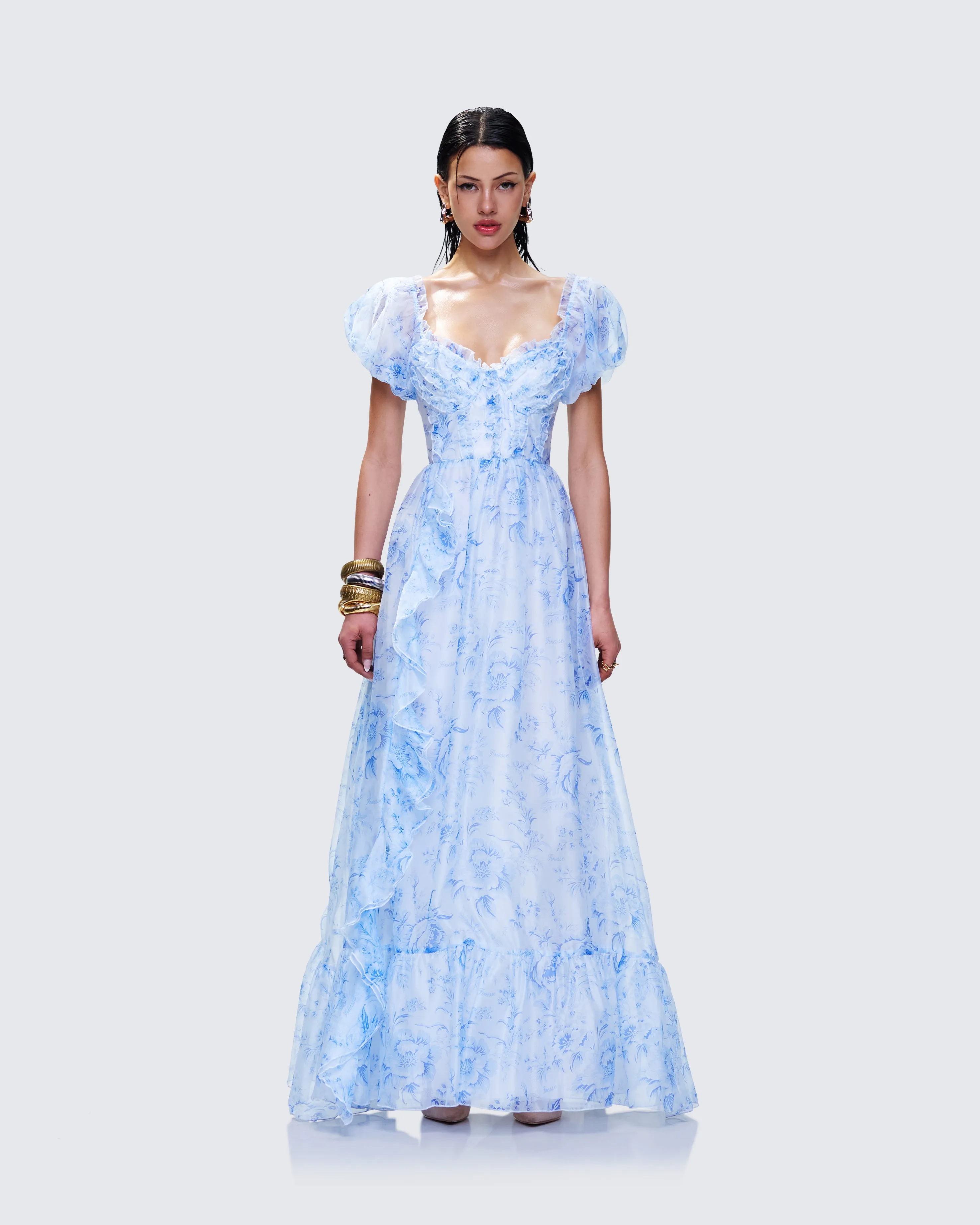 Tressa Blue Flower Print Maxi Dress sold by Finesse product image thumbnail 4