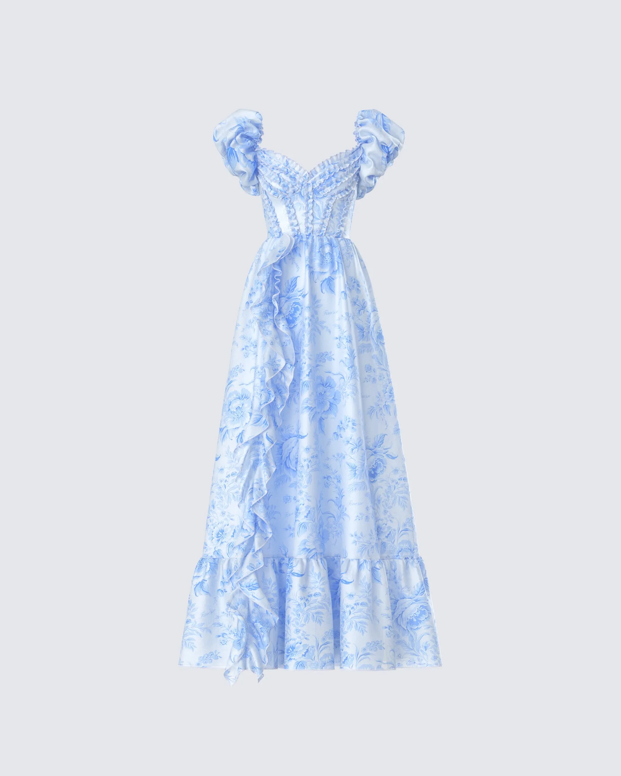 Tressa Blue Flower Print Maxi Dress sold by Finesse