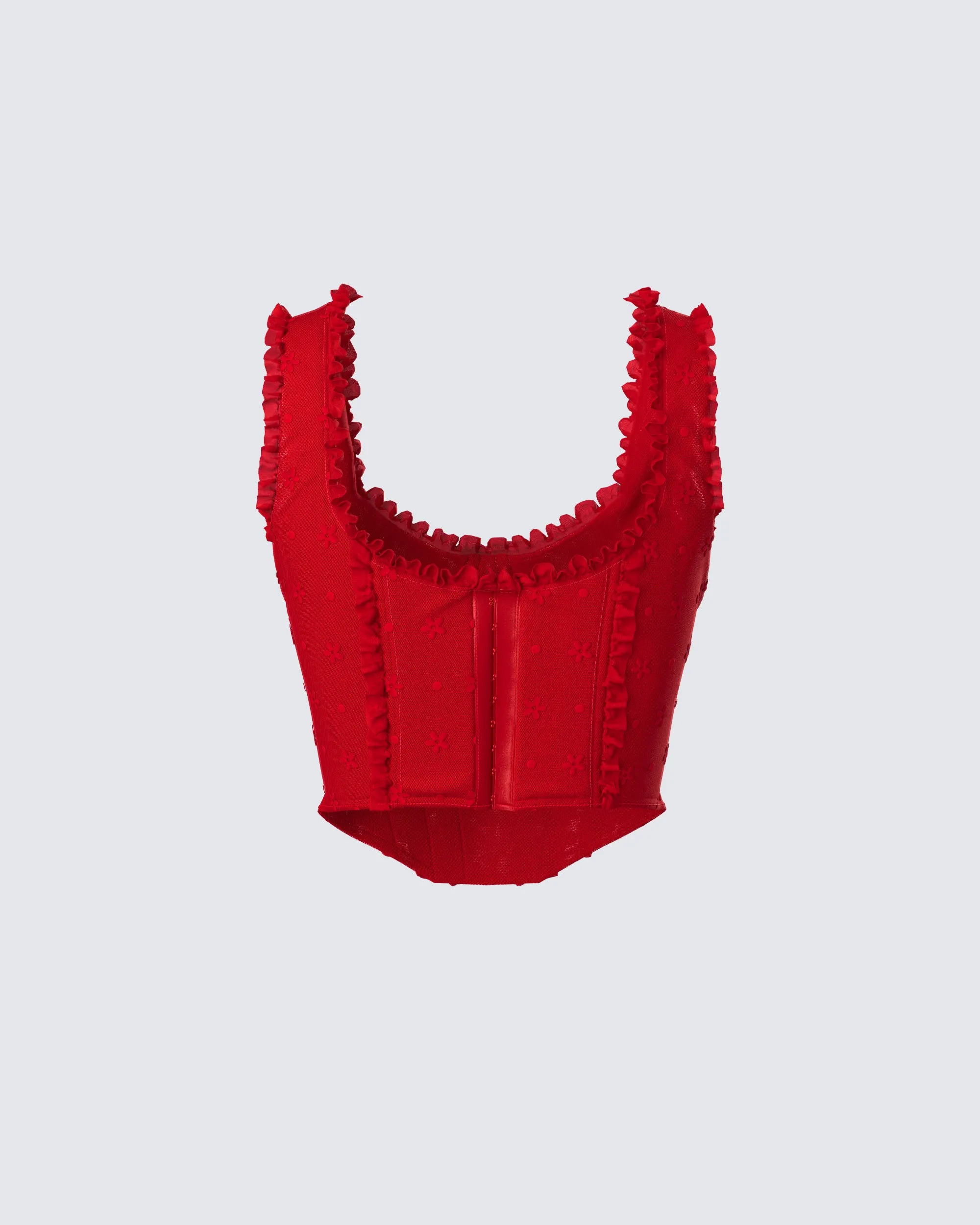 Kimona Red Ruffle Corset Top sold by Finesse product image thumbnail 3