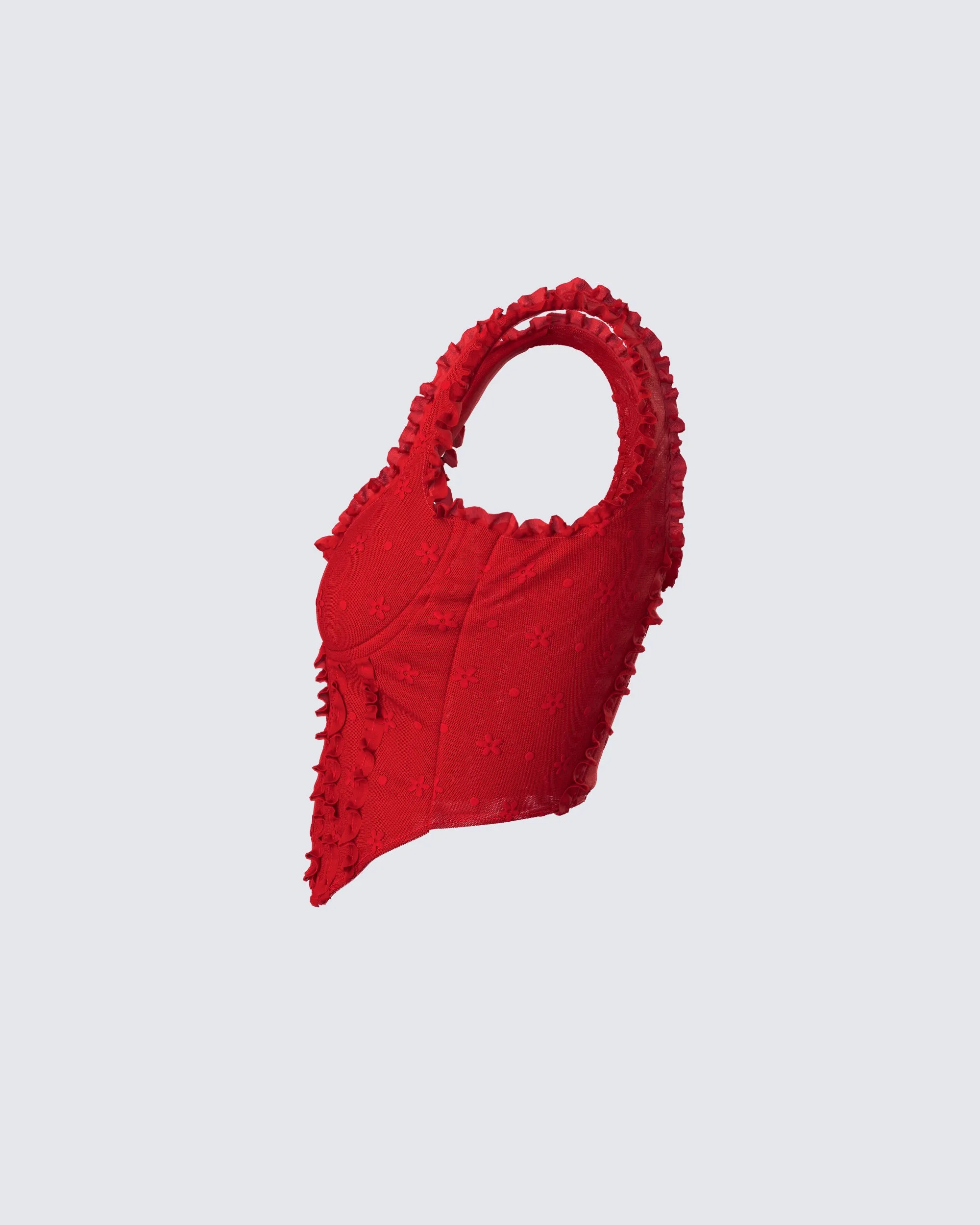 Kimona Red Ruffle Corset Top sold by Finesse product image thumbnail 2