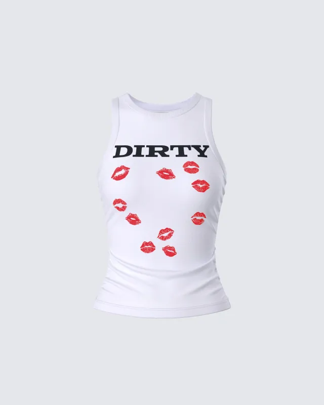 Saffron White Kissed Tank Top sold by Finesse