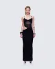 Philomena Black Mesh Window Maxi Dress sold by Finesse