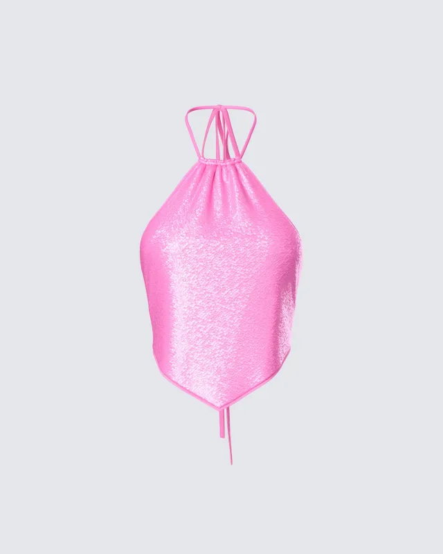 Courtney Pink Sequin Top sold by Finesse