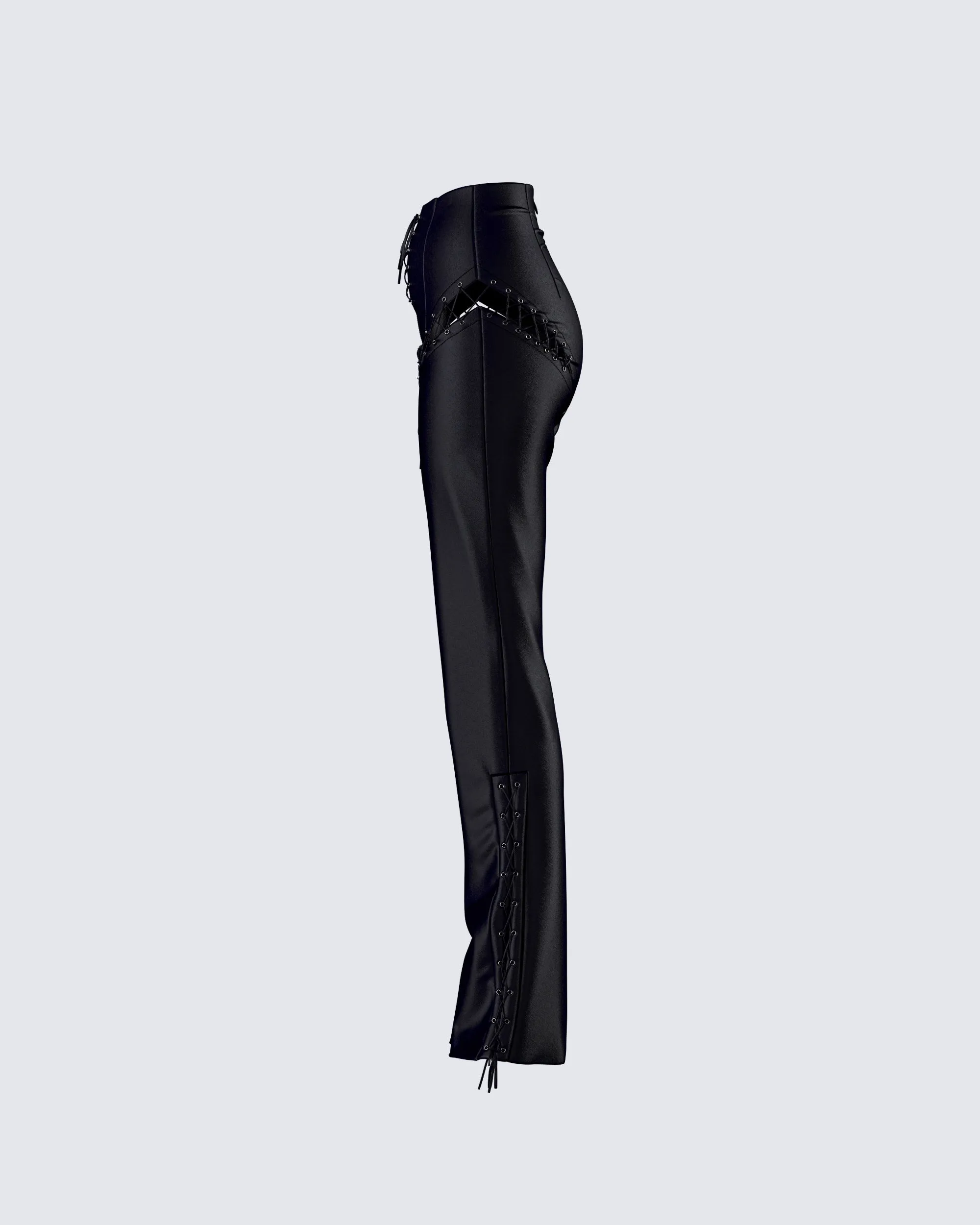 Nada Black Lace Up High Waisted Pant sold by Finesse product image thumbnail 2