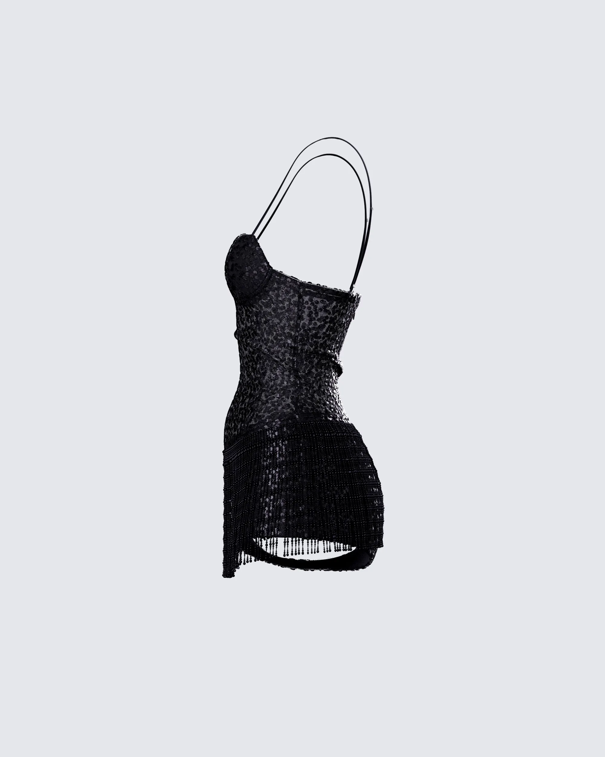 Andrina Black Sequin Fringe Romper sold by Finesse product image thumbnail 2