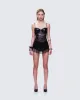 Andrina Black Sequin Fringe Romper sold by Finesse