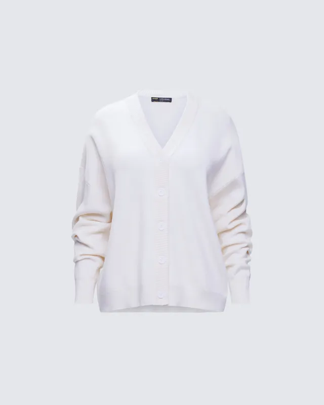 Sylvana Cream Knit Button Down Cardigan sold by Finesse