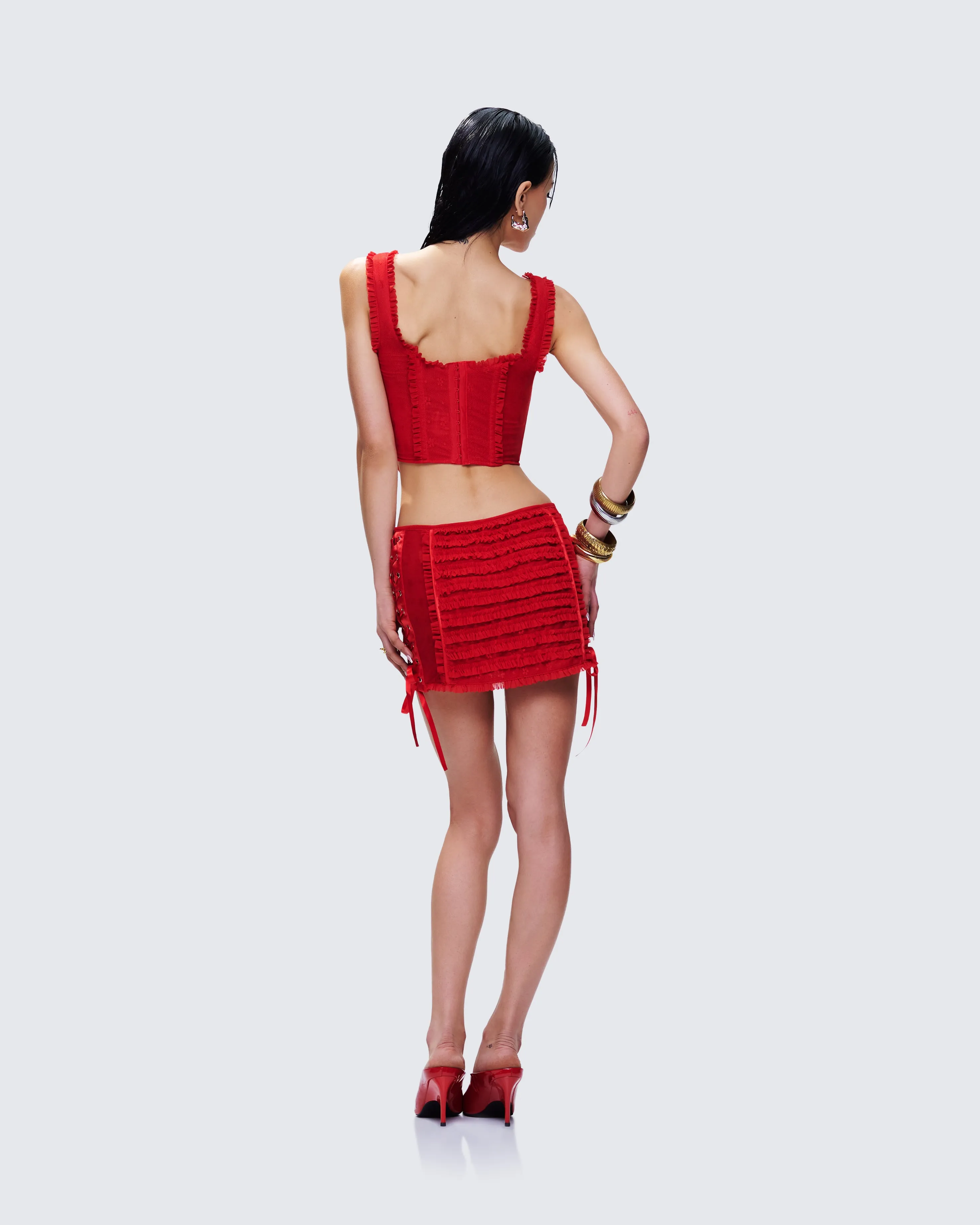 Kimona Red Ruffle Set sold by Finesse product image thumbnail 5