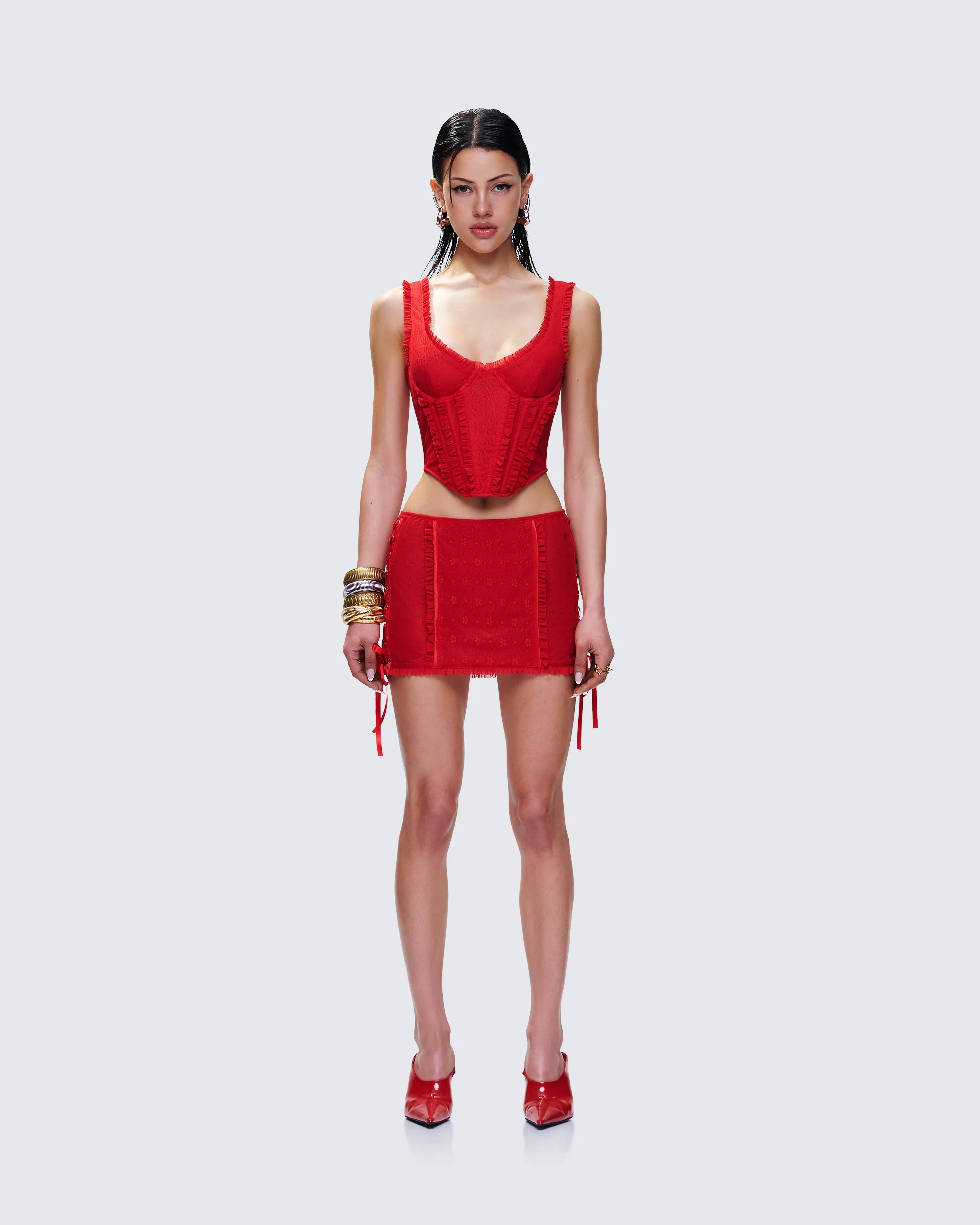 Kimona Red Ruffle Set sold by Finesse product image thumbnail 2