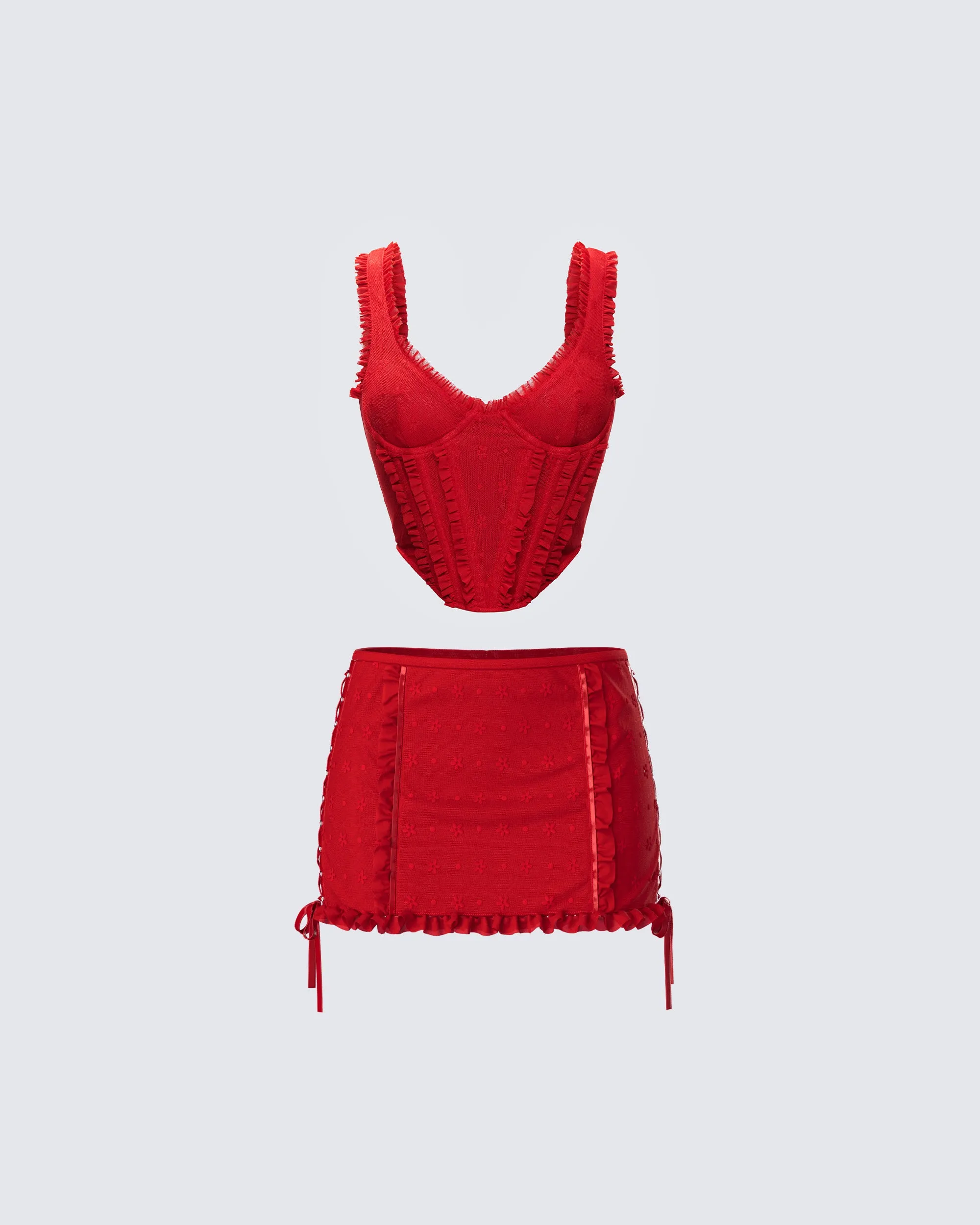 Kimona Red Ruffle Set sold by Finesse