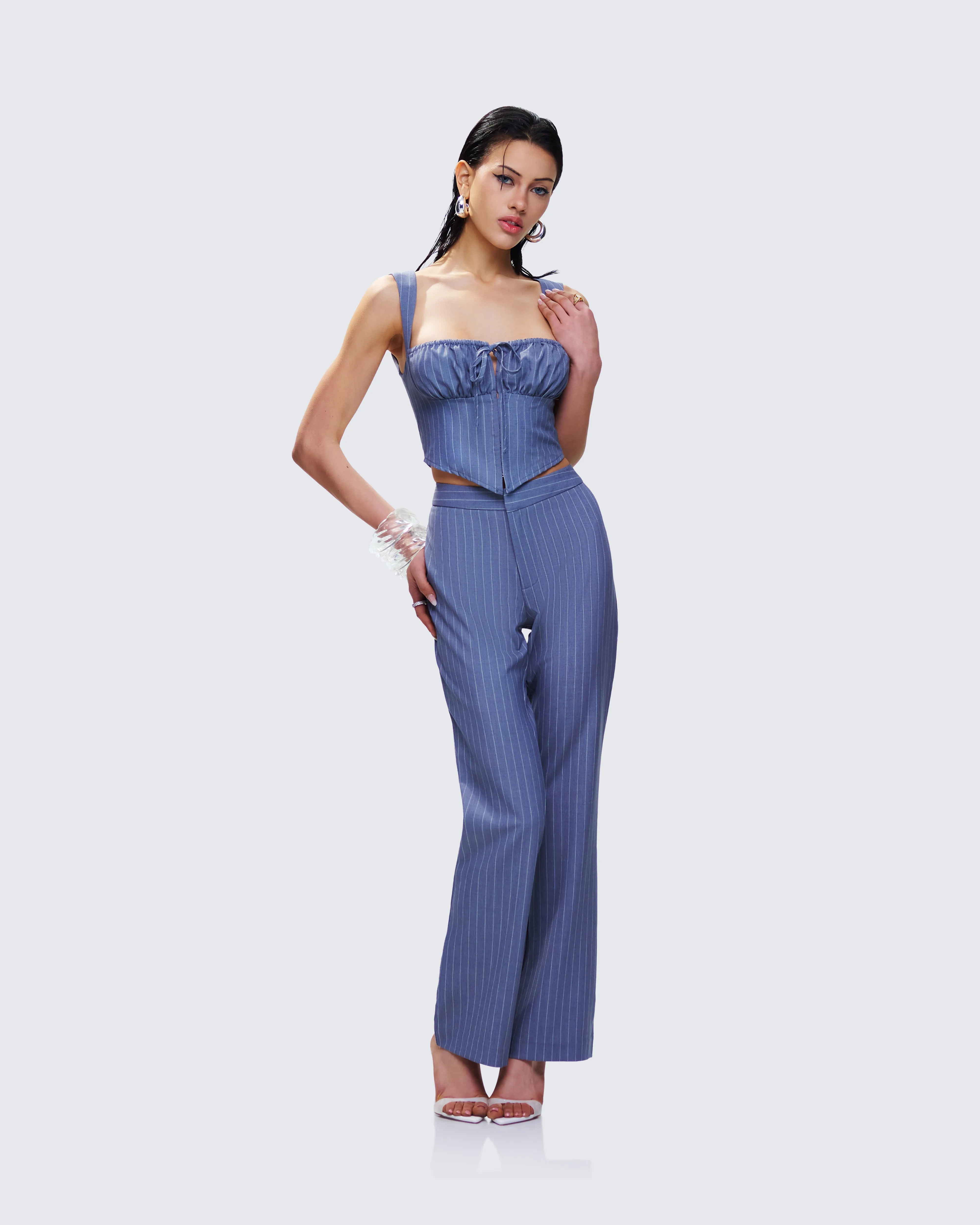 Ziva Grey Pinstripe Set sold by Finesse product image thumbnail 4