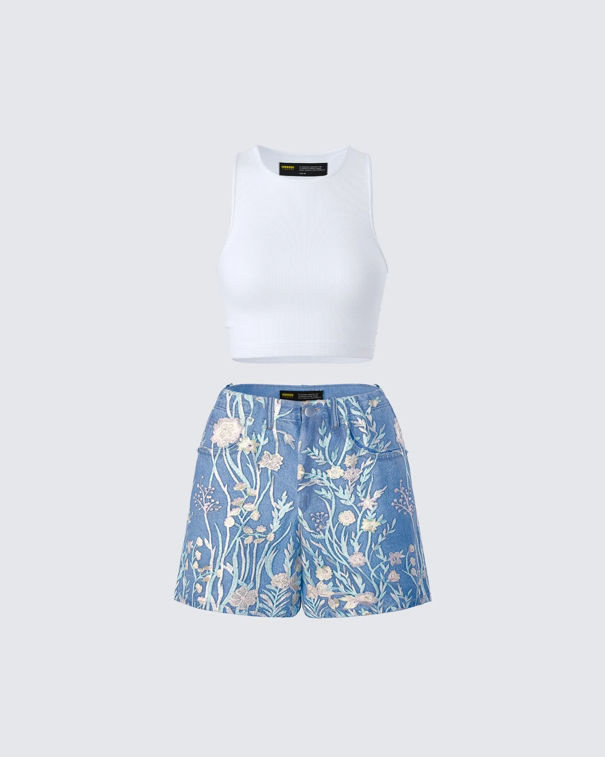 Thea Floral Denim Set sold by Finesse