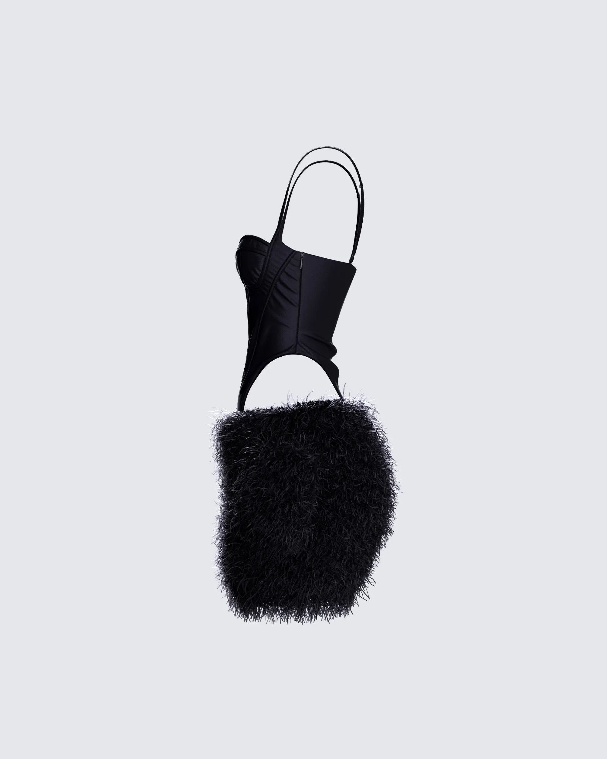 Fara Black Satin Faux Fur Set sold by Finesse product image thumbnail 2