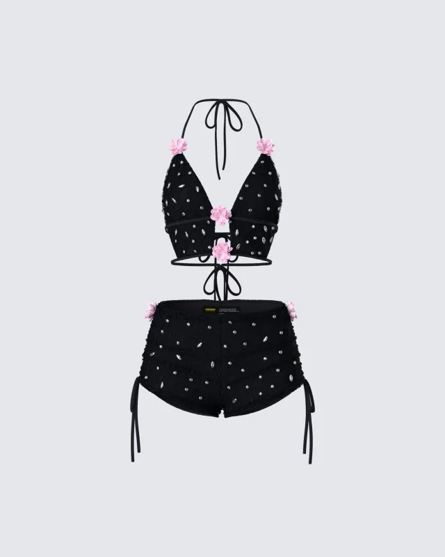 Julissa Black Rhinestone Set sold by Finesse