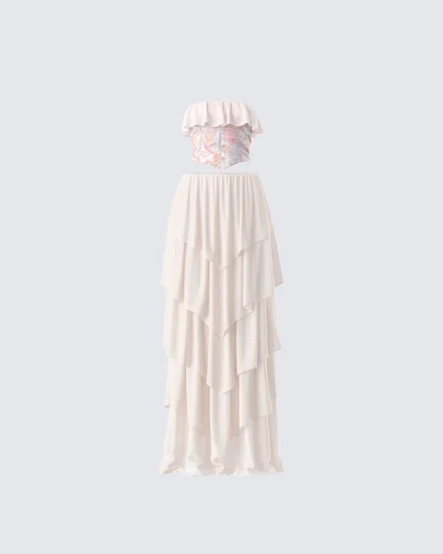 Zana Cream Ruffle Set sold by Finesse